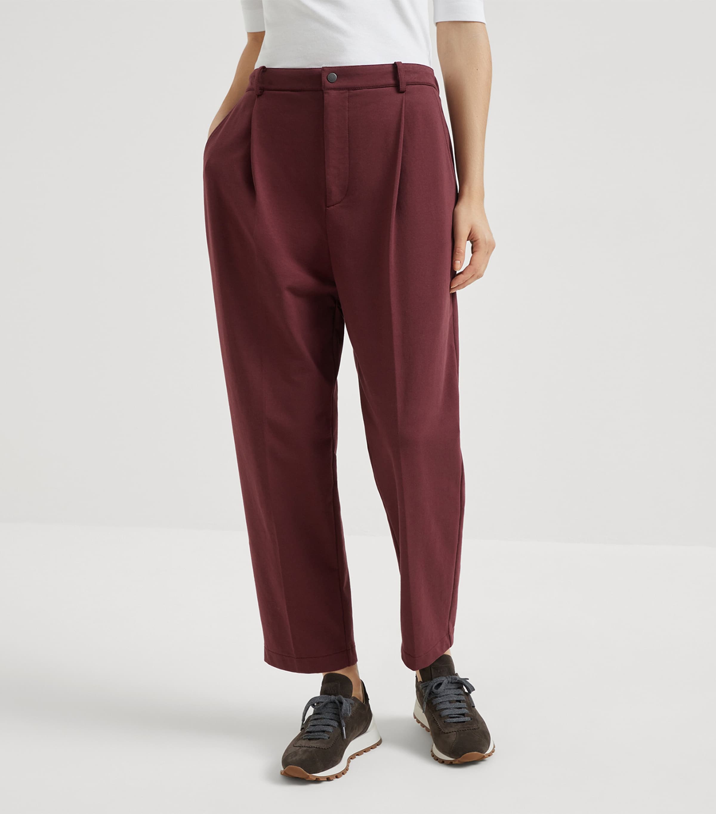 Stretch-Cotton Cropped Trousers C7235 Image 2