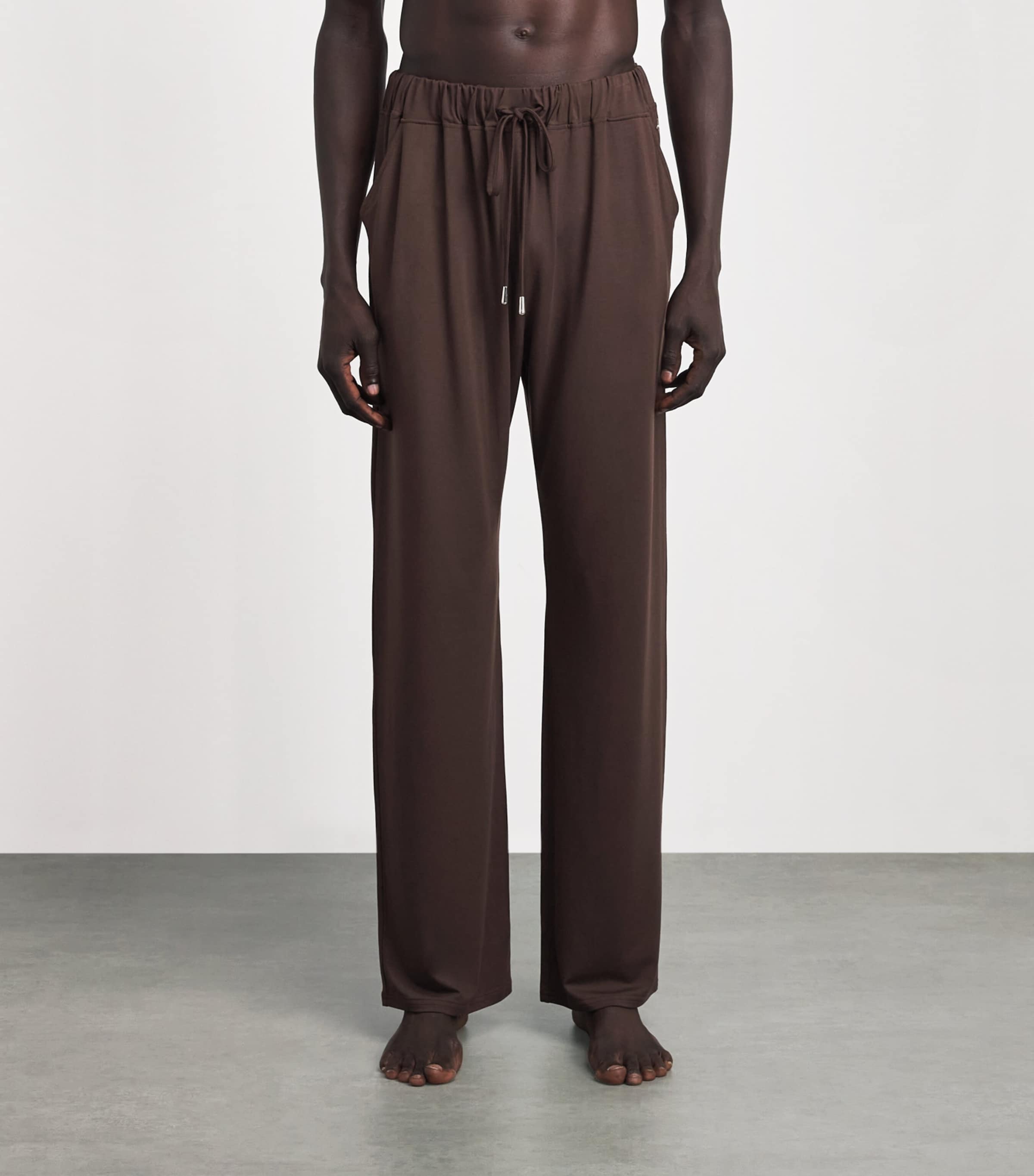 Homebody Mens Drawstring Pyjama Bottoms Coffee Bean Image 4