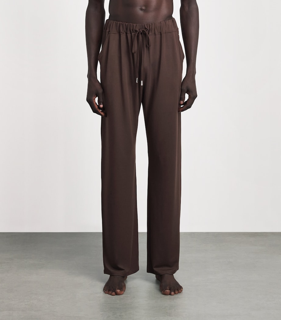 Homebody Mens Drawstring Pyjama Bottoms Coffee Bean Image 4