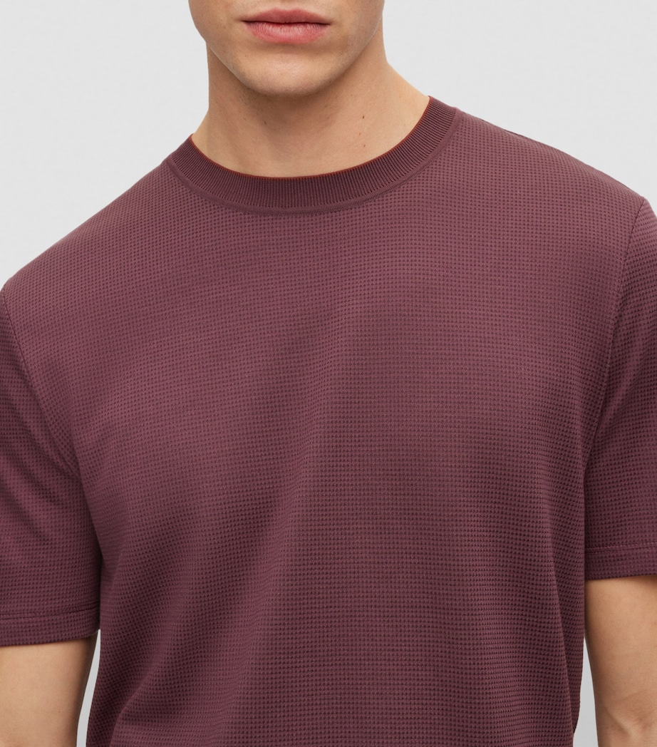 Cotton-Silk Textured T-Shirt 601 Image 5