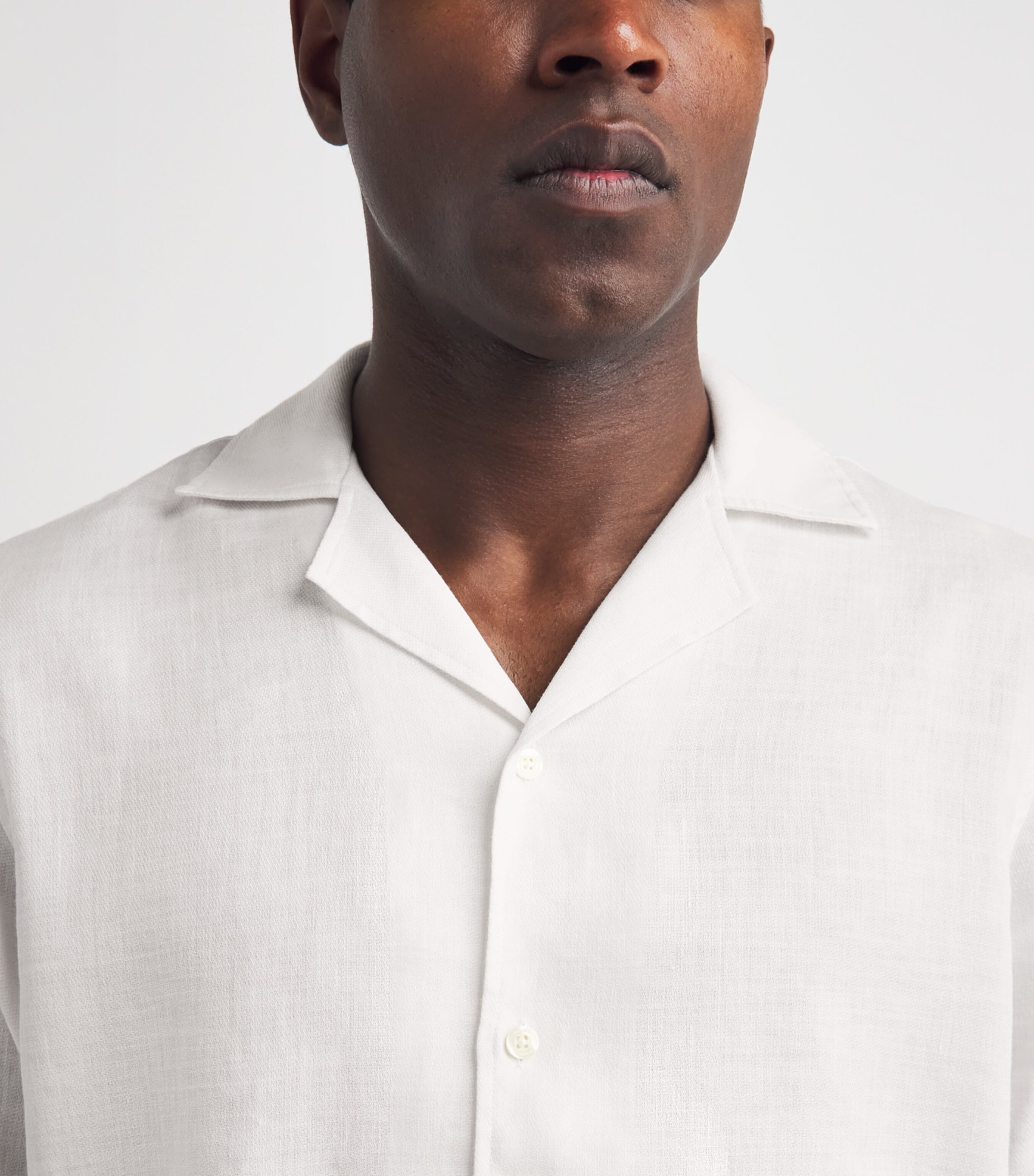 Frescobol Carioca Mens Cotton-Linen Safra Shirt White Image 3