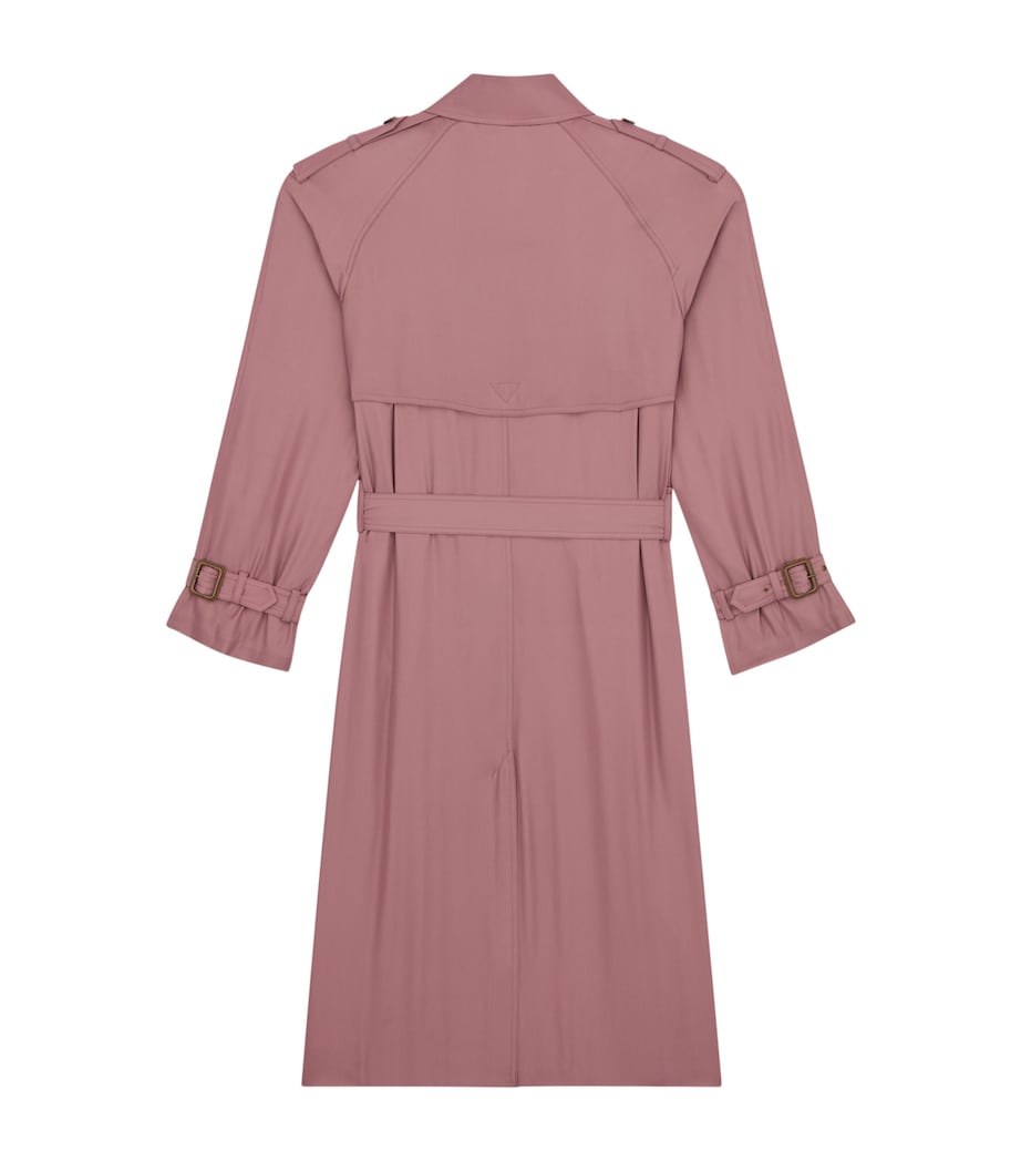 Saint Laurent Mens Satin Double-Breasted Trench Coat Image 3