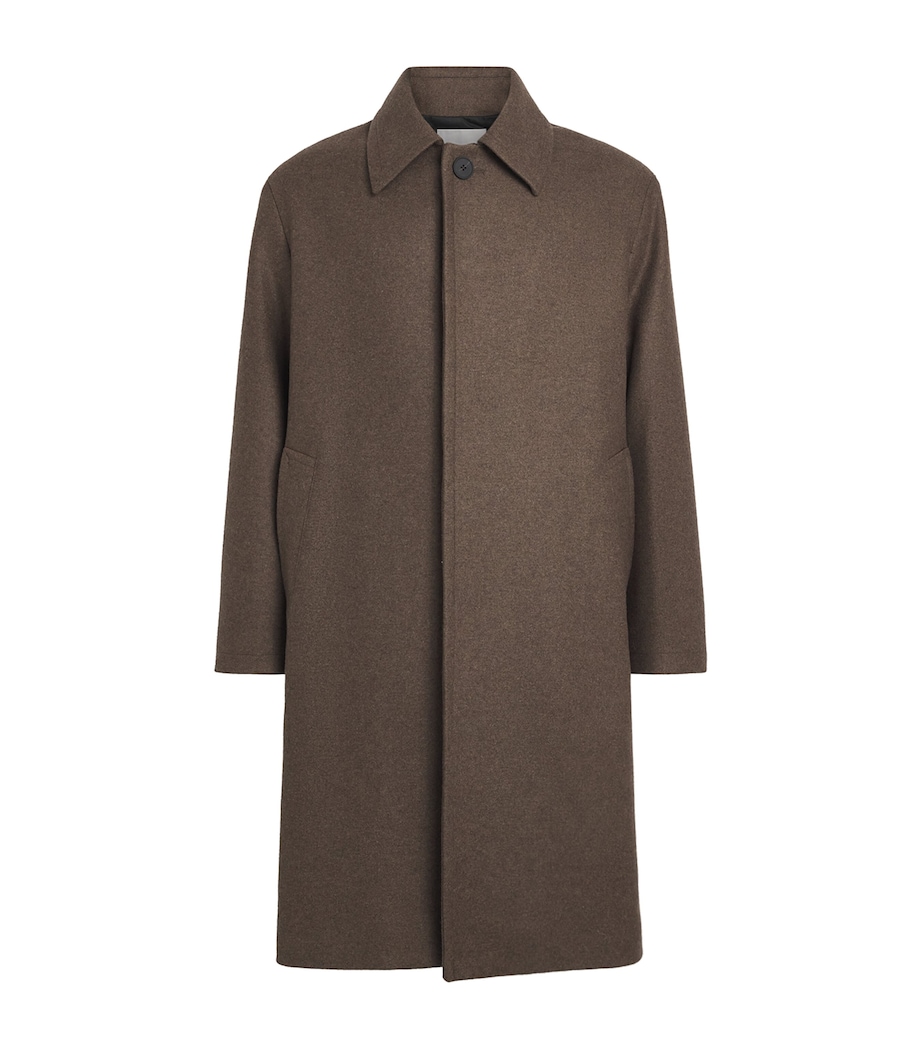 Studio Nicholson Mens Wool-Blend Ady Overcoat Loden Image 1