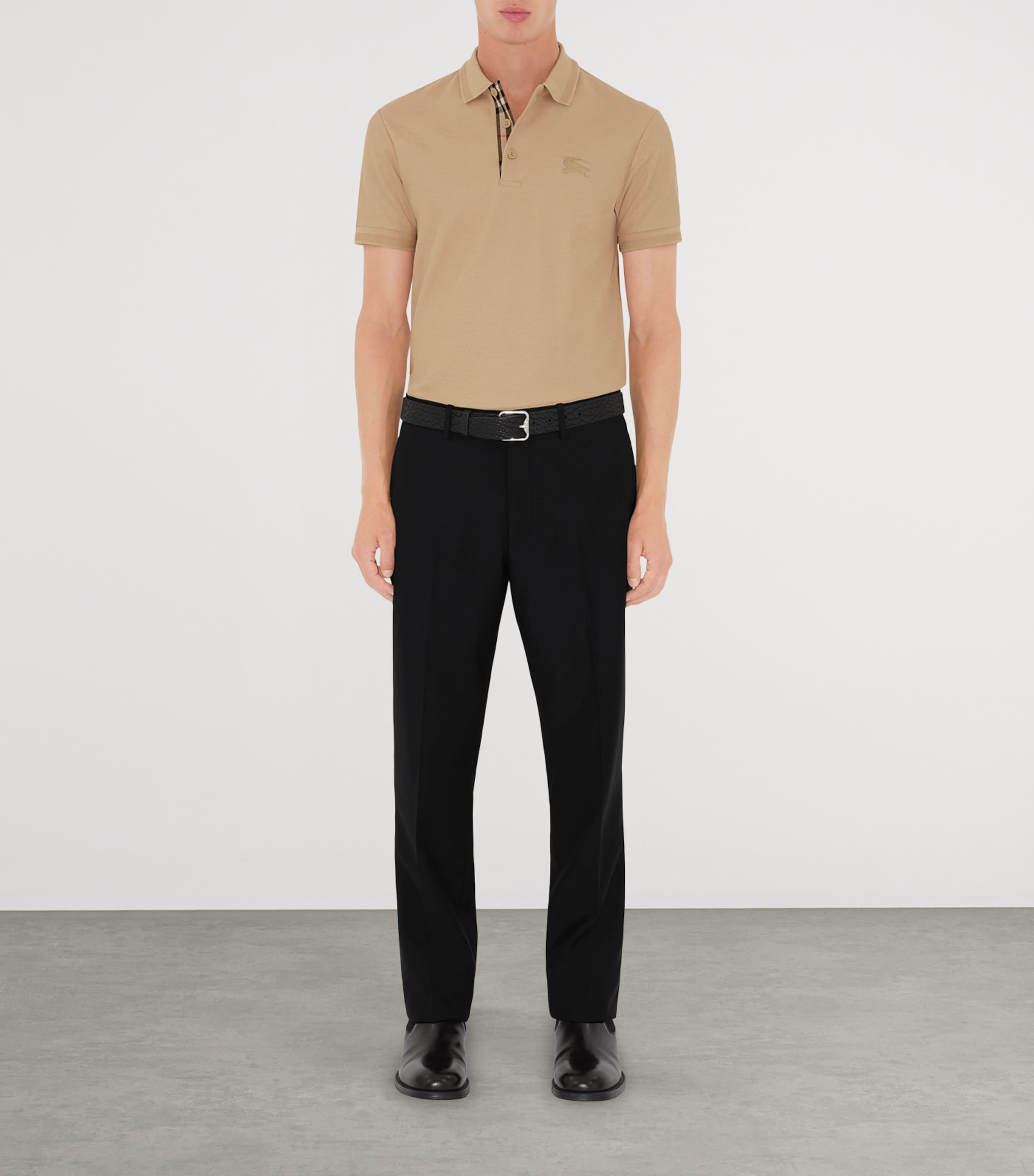 Cotton EKD -Embroidered Polo Shirt SOFT FAWN Image 2