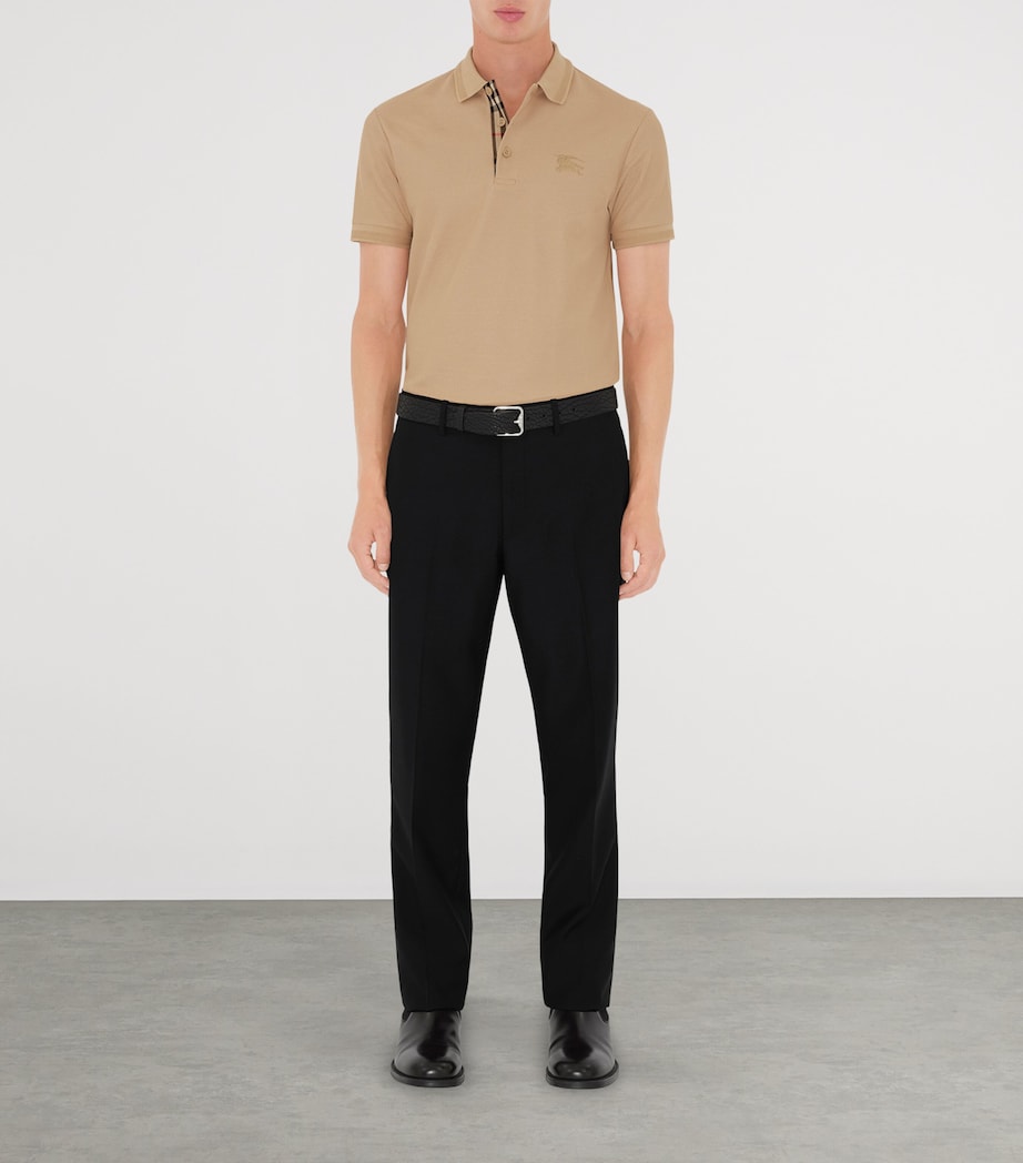 Cotton EKD -Embroidered Polo Shirt SOFT FAWN Image 2