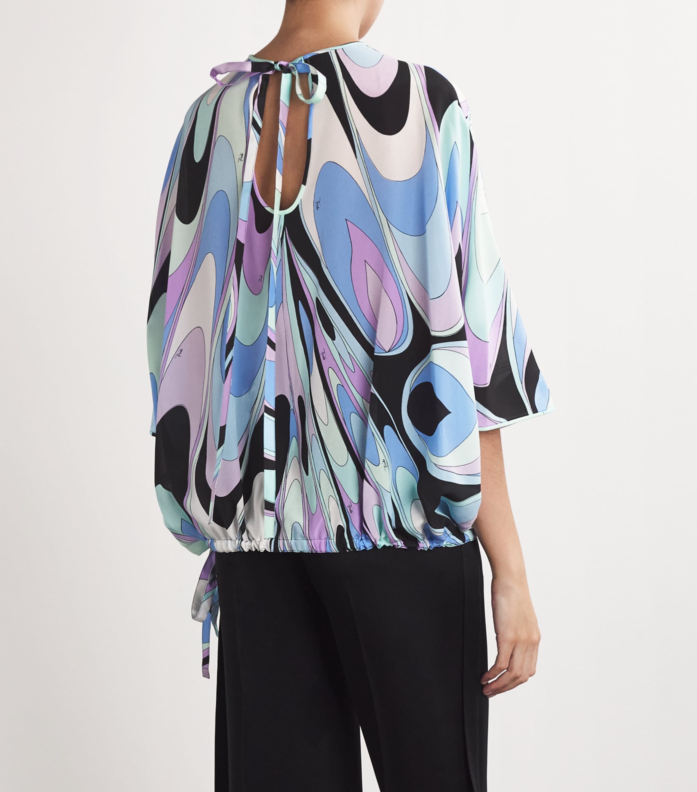 Silk Drawstring Blouse CELESTE Image 3