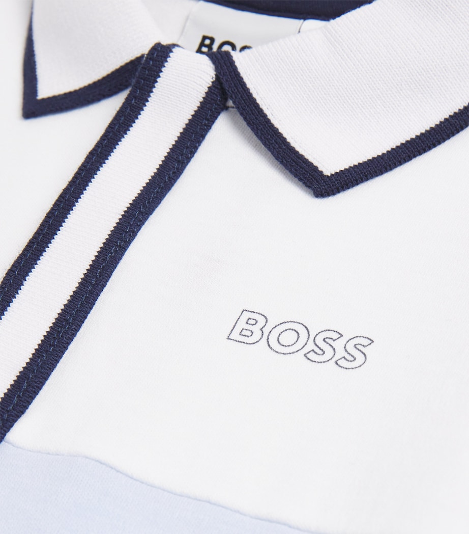 BOSS Kidswear Stretch-Cotton Logo All-In-One (1-18 Months) Pale Blue Image 3