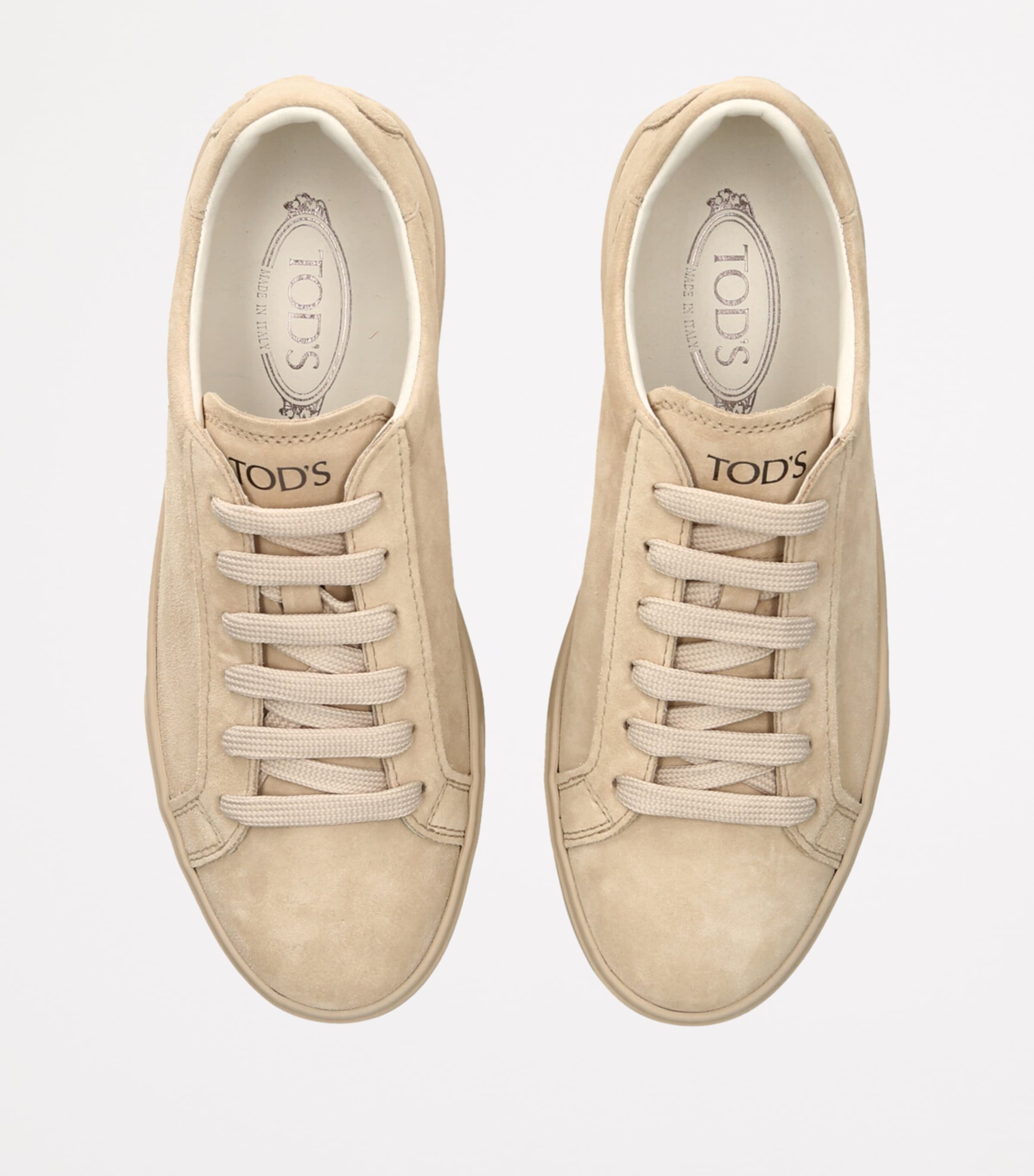 Tod's Suede Allacciata Cassetta Sneakers Beige Comb Image 4