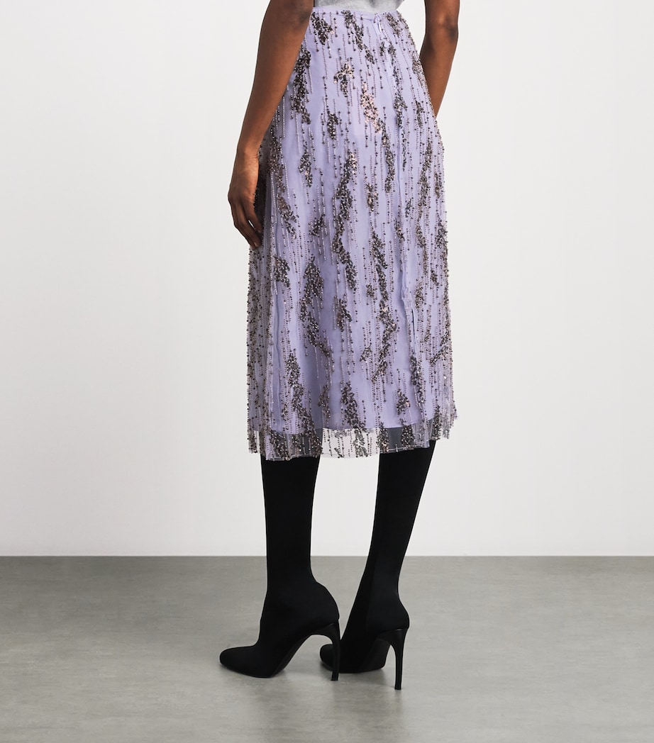 STAUD Womens Embellished Angela Midi Skirt Lil Lilac Image 5