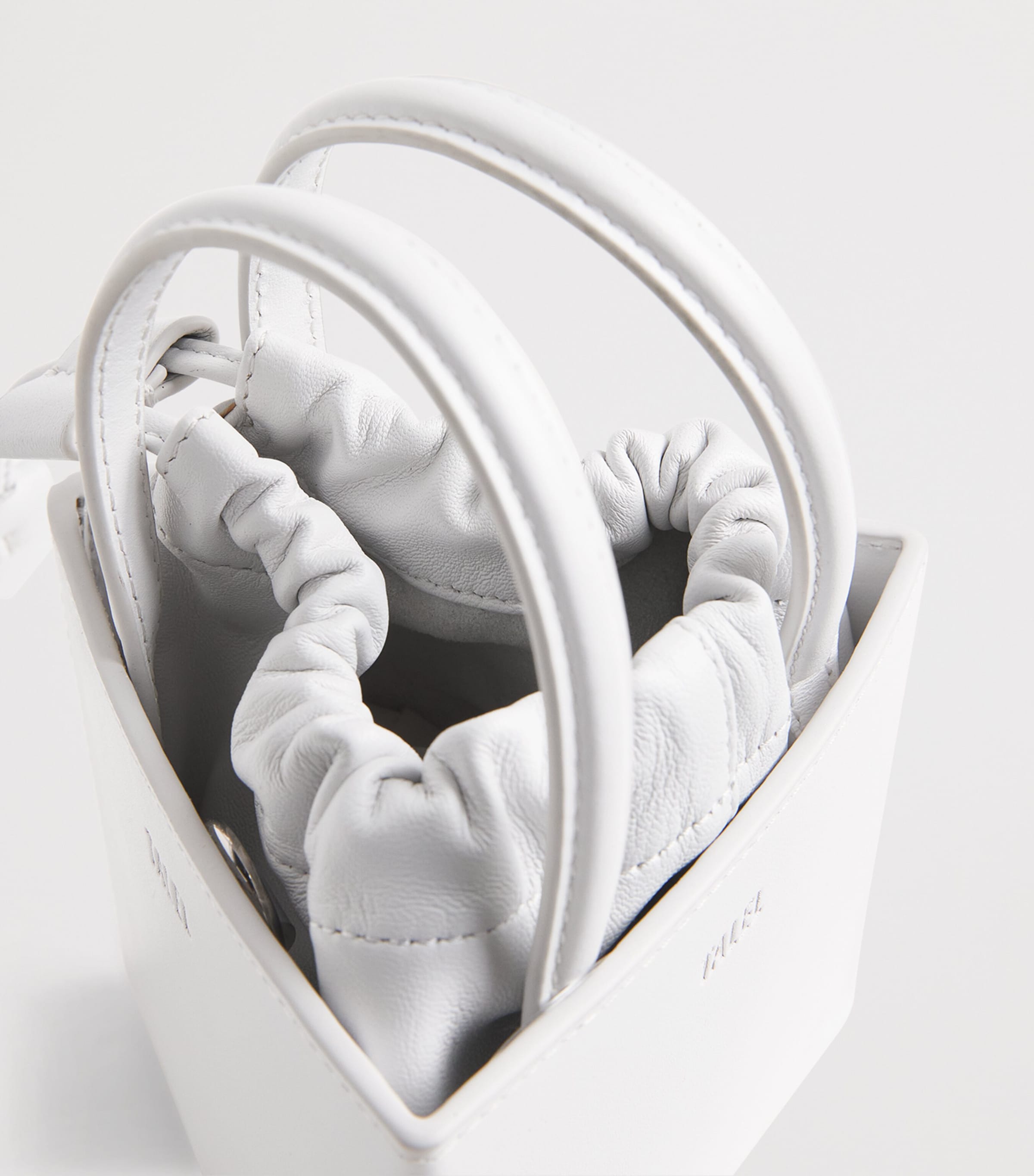 Talel Paris Small Leather Triangle Bag White Image 5