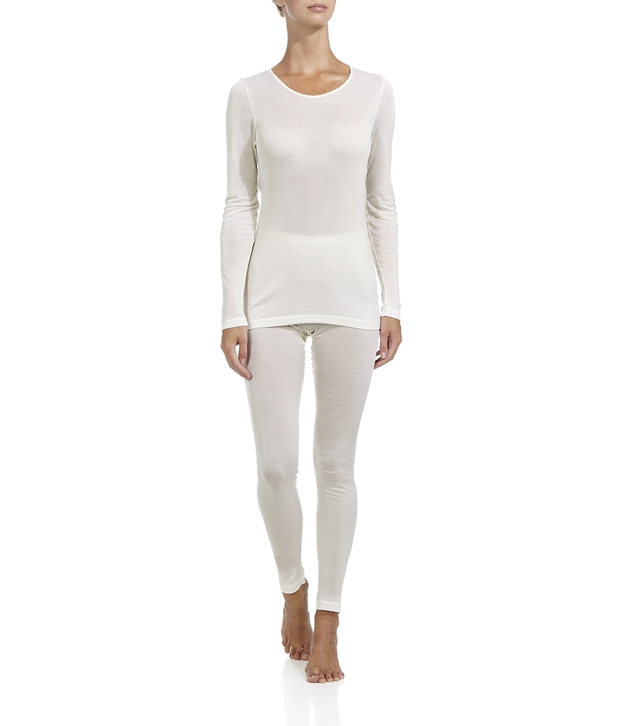 Pure Silk Long Sleeve Top IVORY Image 2