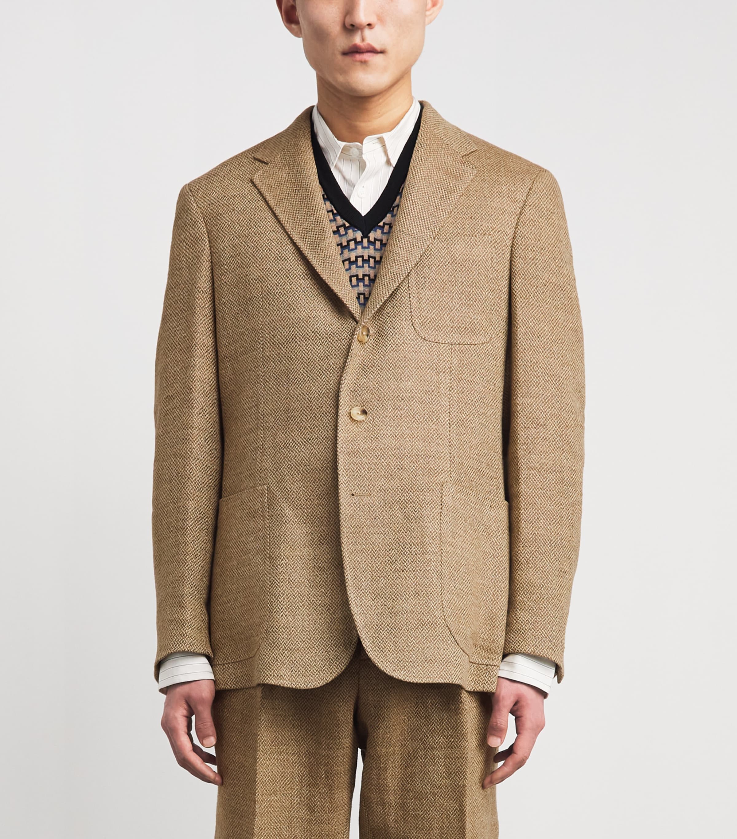 Polo Ralph Lauren Mens Summer Tweed Blazer Tan/brown Image 4