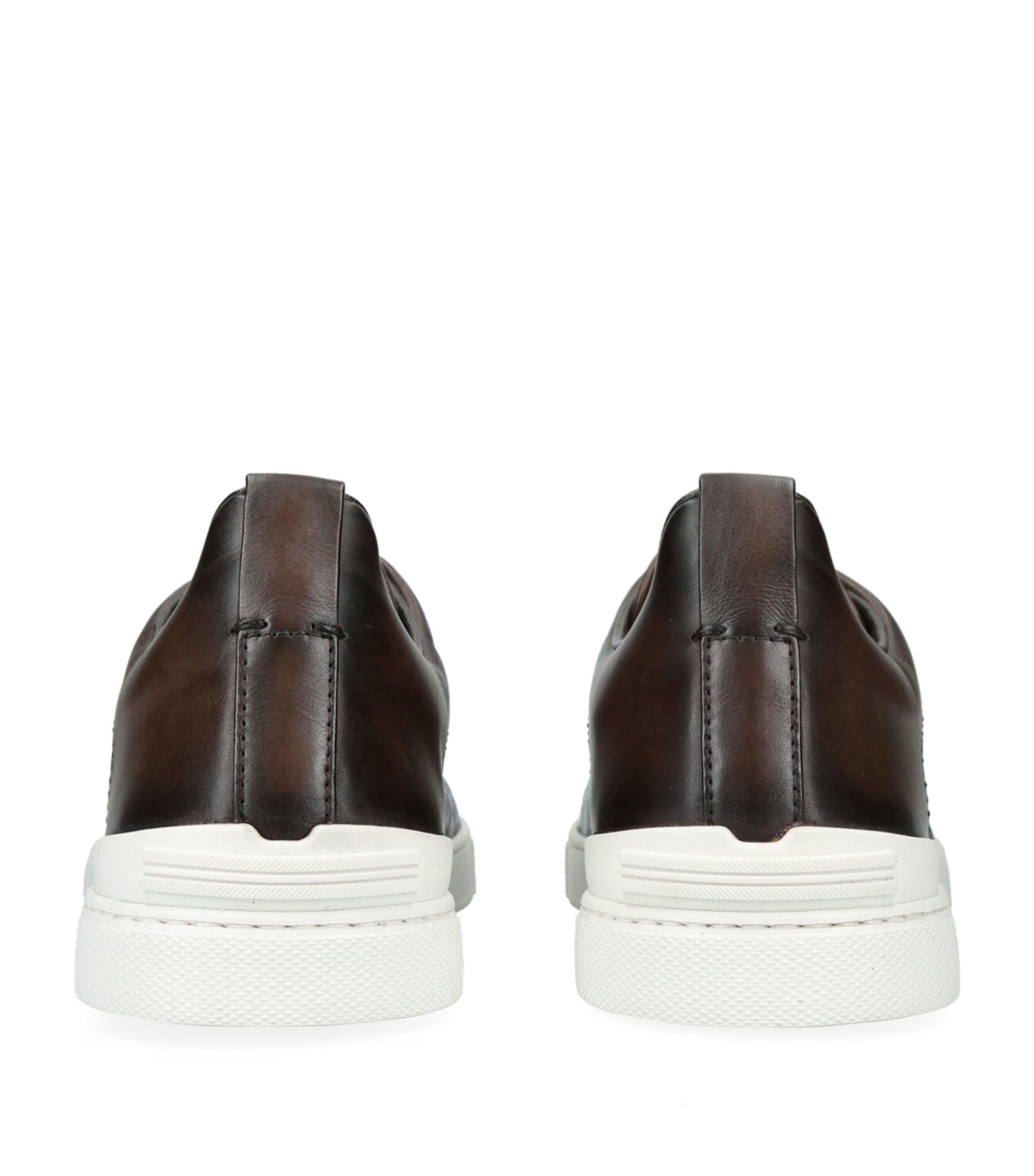Crocodile Leather Triple Stitch Sneakers BROWN/OTH Image 2
