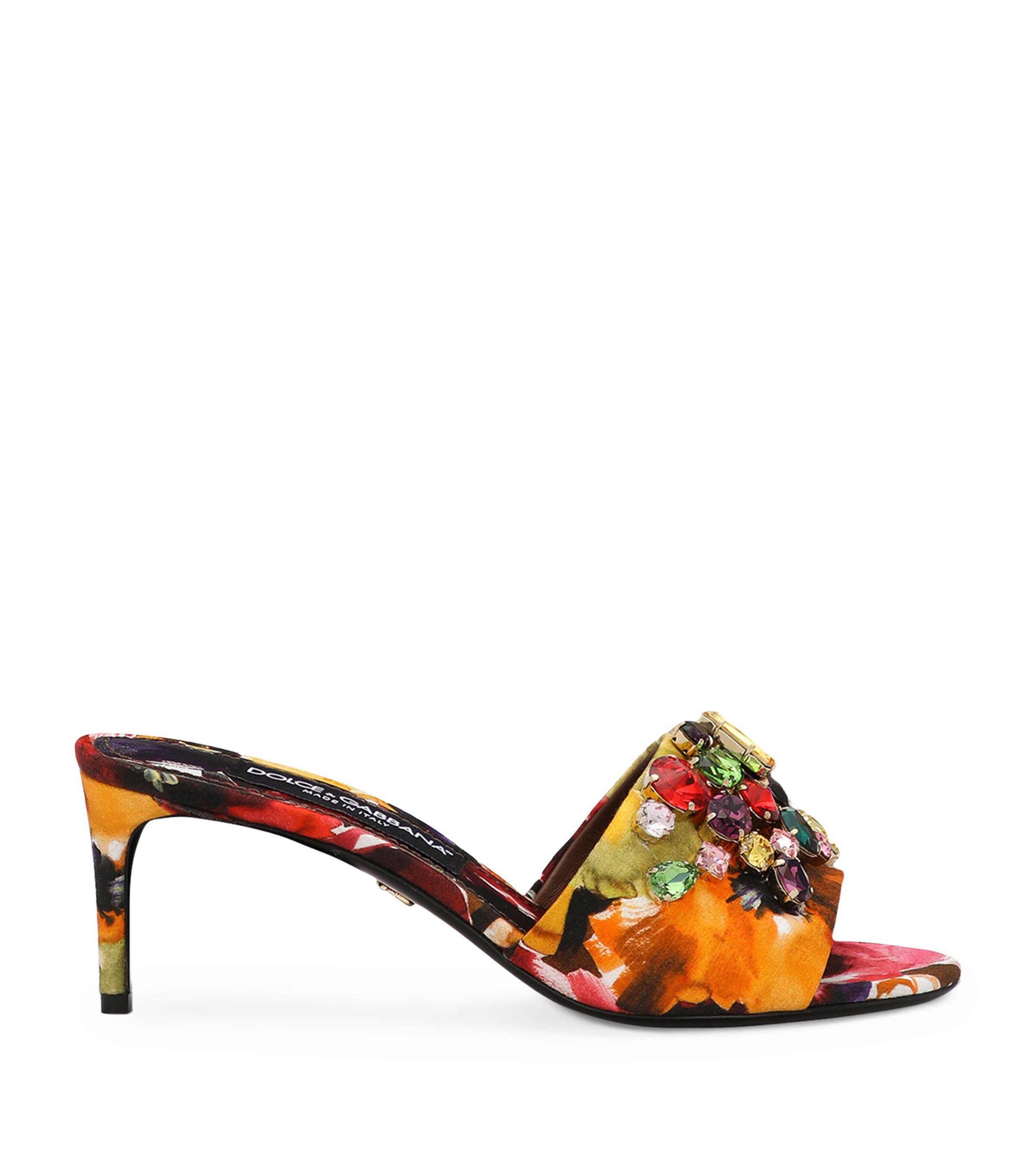 Dolce & Gabbana Floral Embellished Heeled Mules