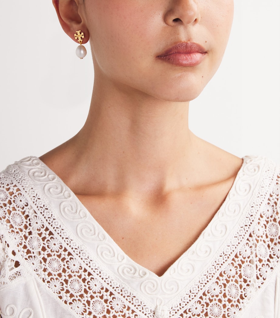 Kira Pearl Drop Earrings TORY GOLD / IVORY Image 2