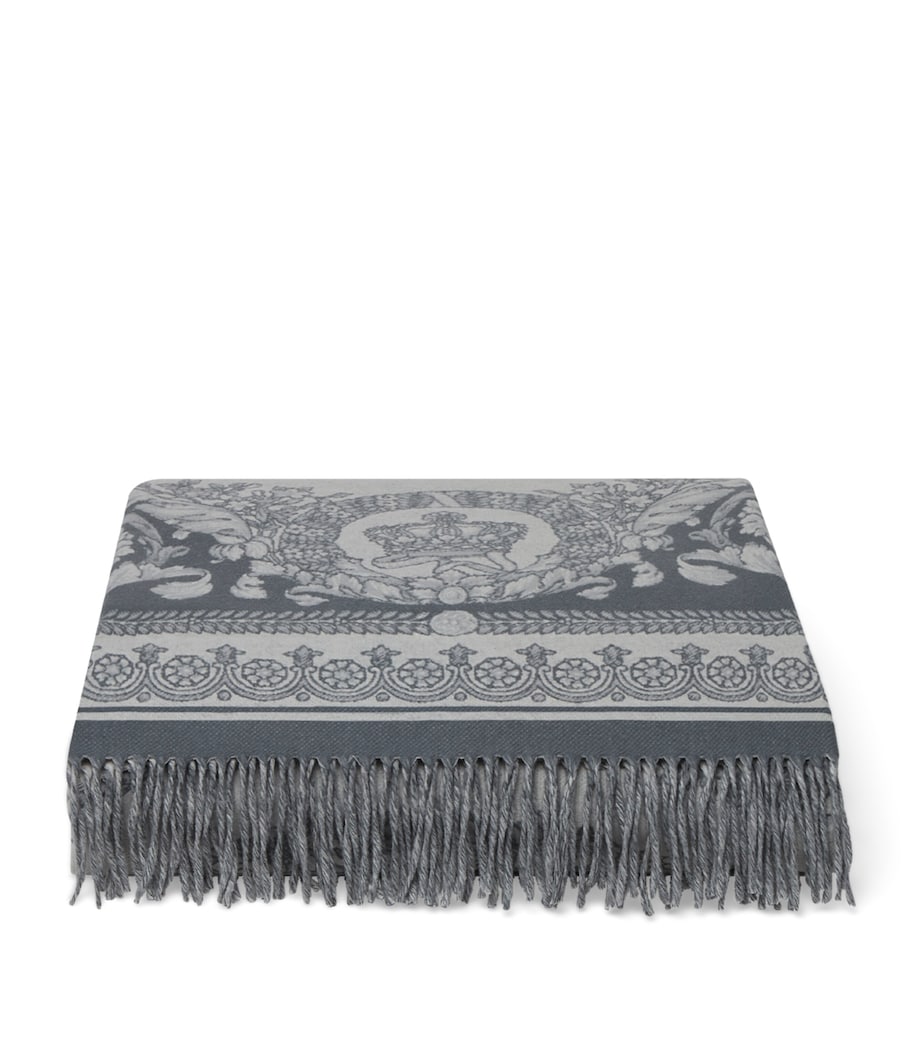 Versace Wool-Cashmere Crete de Fleur Throw Harrods AE
