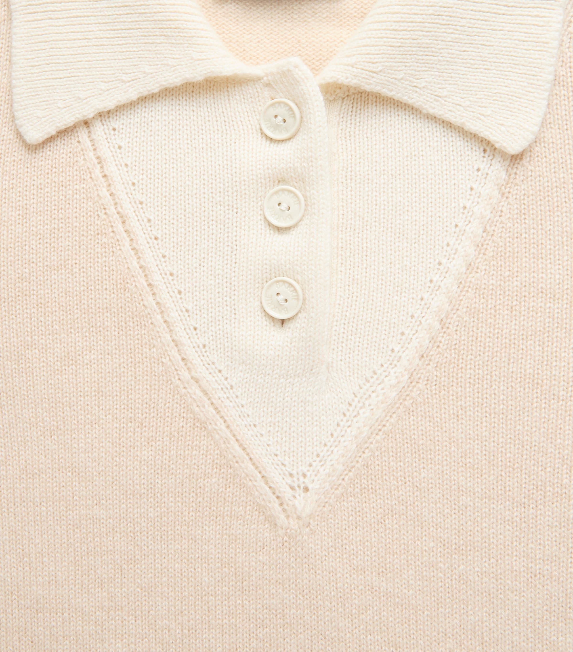 Barrie Womens Cashmere Polo Shirt Canvas/niveous Image 6