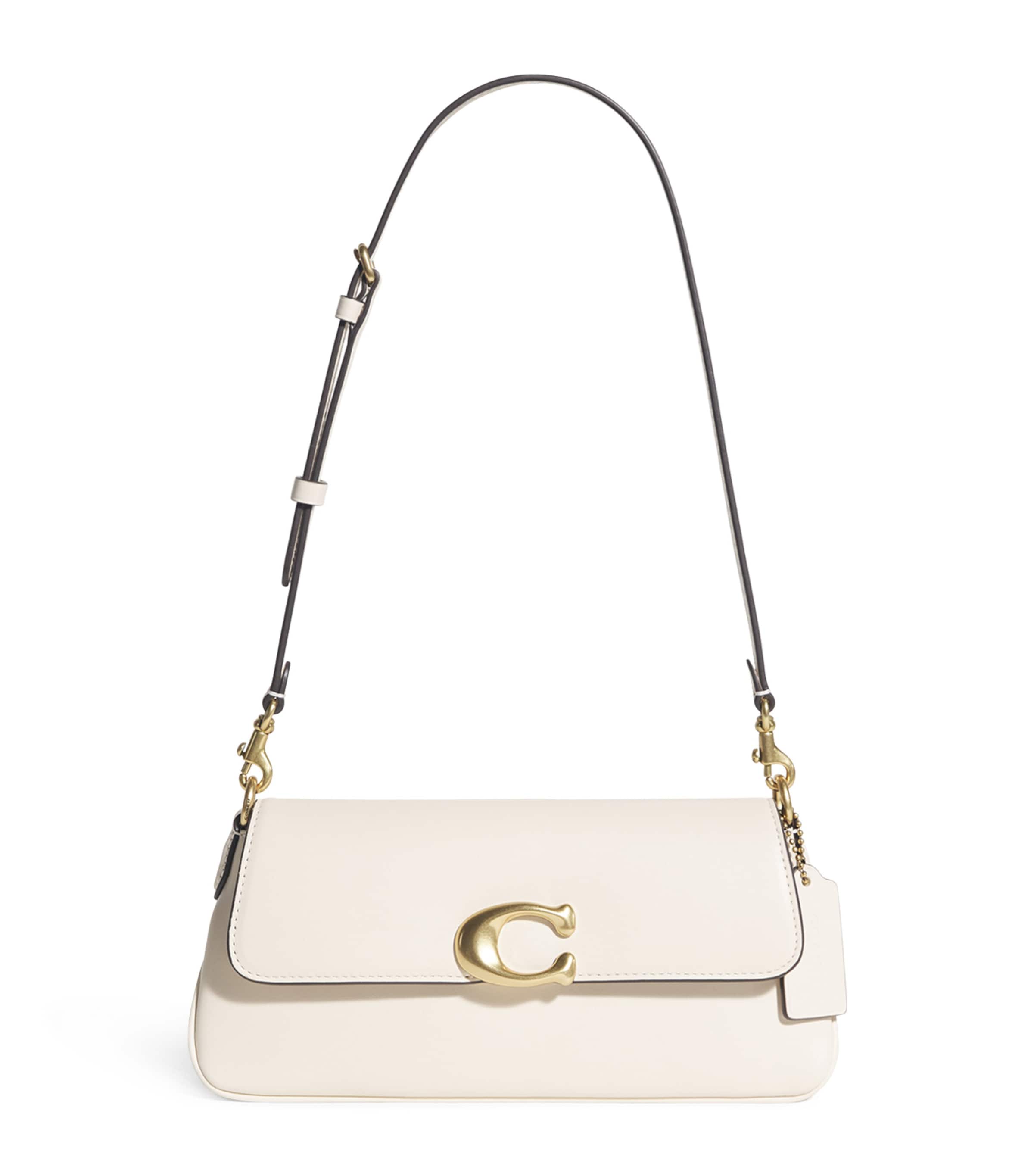 Coach Calf Leather Jet Shoulder Bag In White