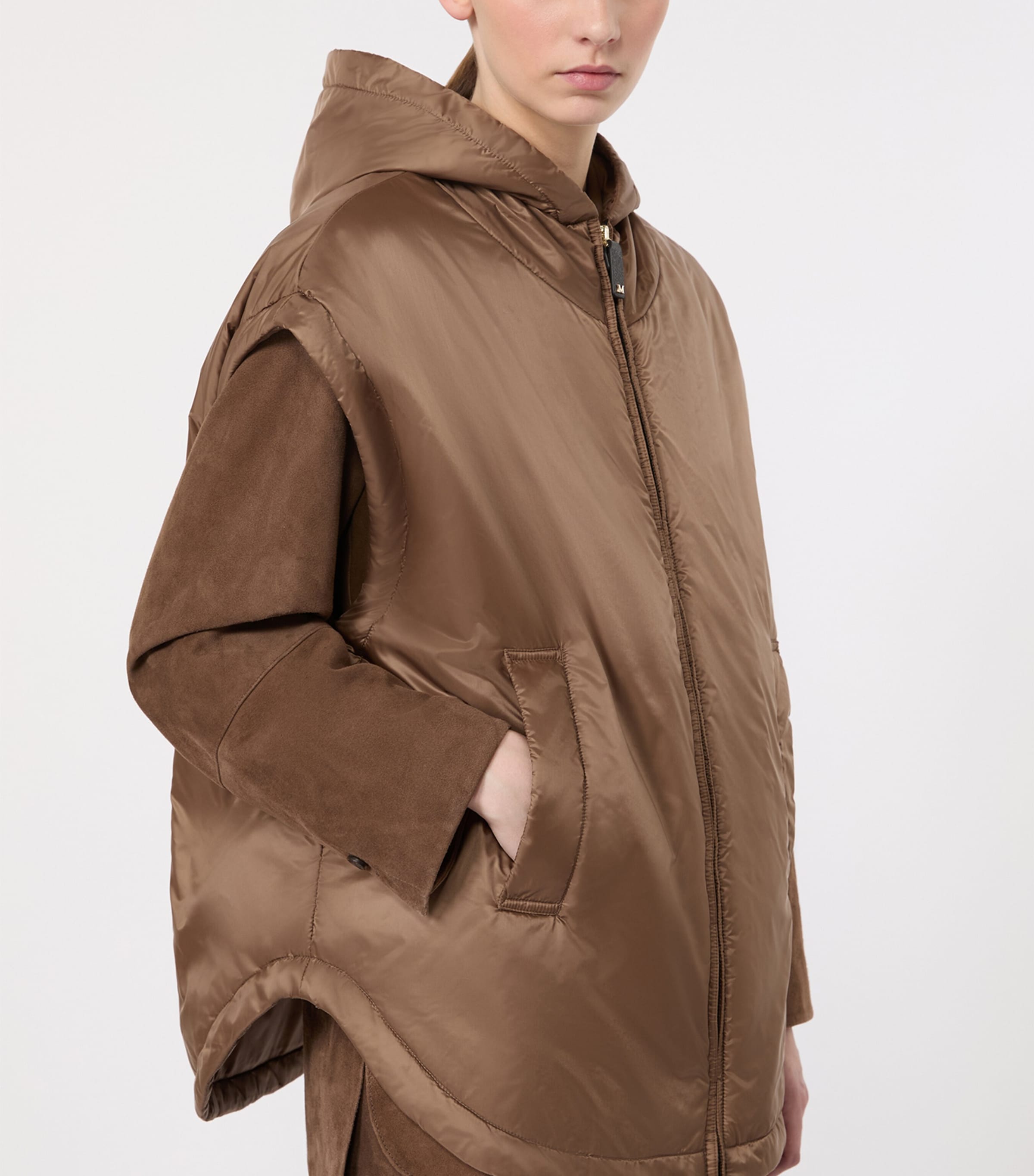 Max Mara Womens The Cube Sleeveless Jacket Mud Image 5
