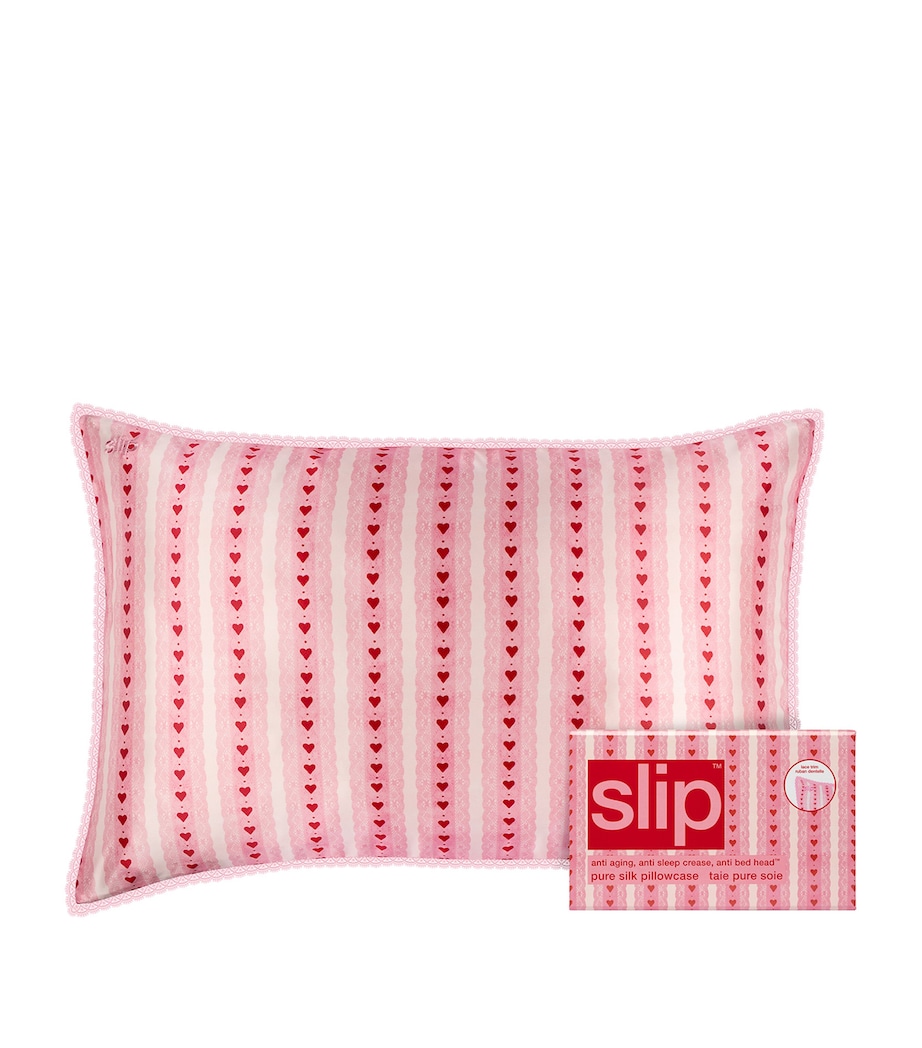 Lace-Trim Silk Sweetie Queen Pillowcase SWEETIE Image 1