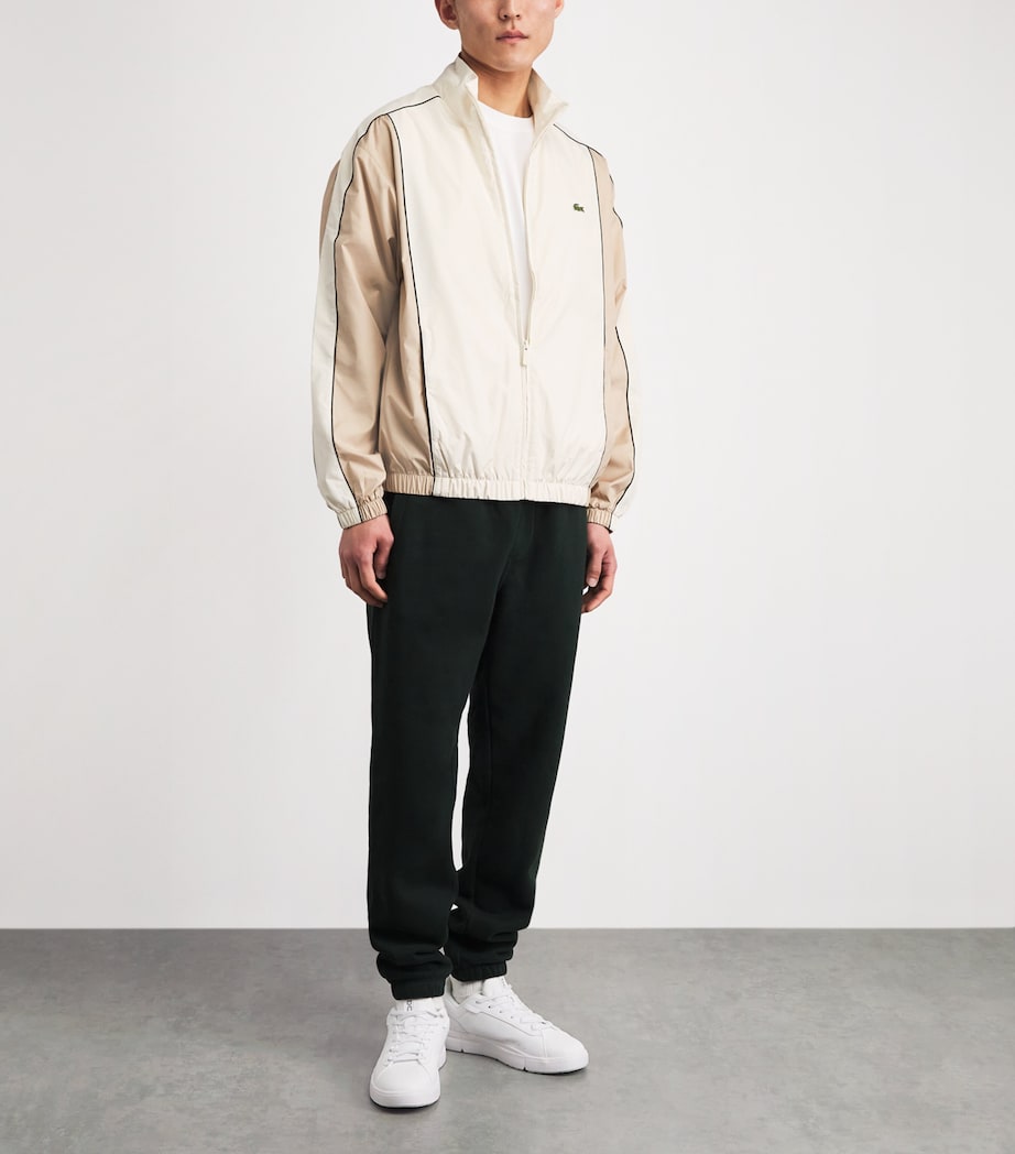 Lacoste Mens Taffeta Water-Repellent Track Jacket Cream Image 2