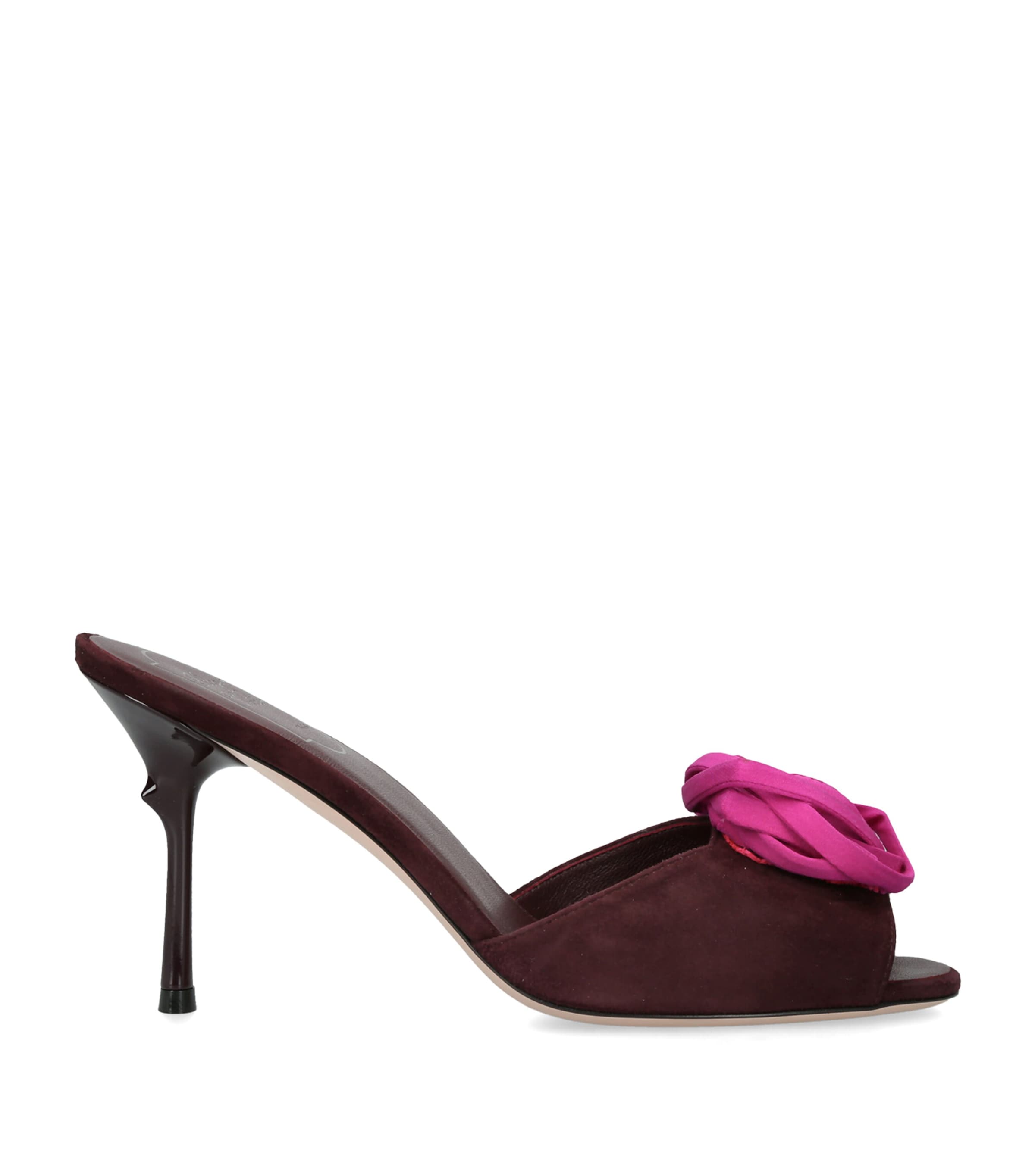 Roger Vivier Suede Rose Mules 85 Brown/oth Image 1