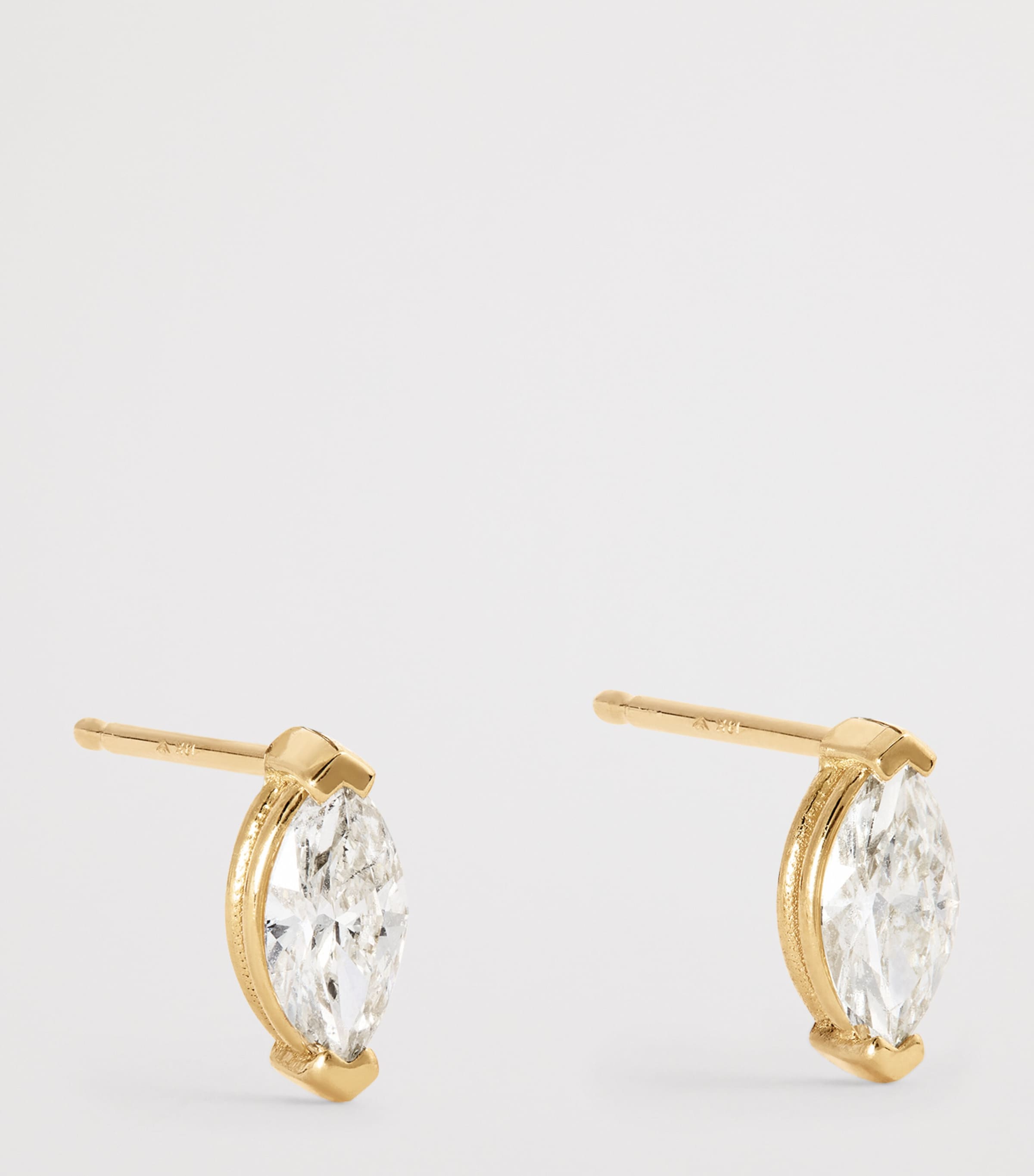 Yellow Gold and Diamond Stud Earrings YELLOW GOLD Image 3