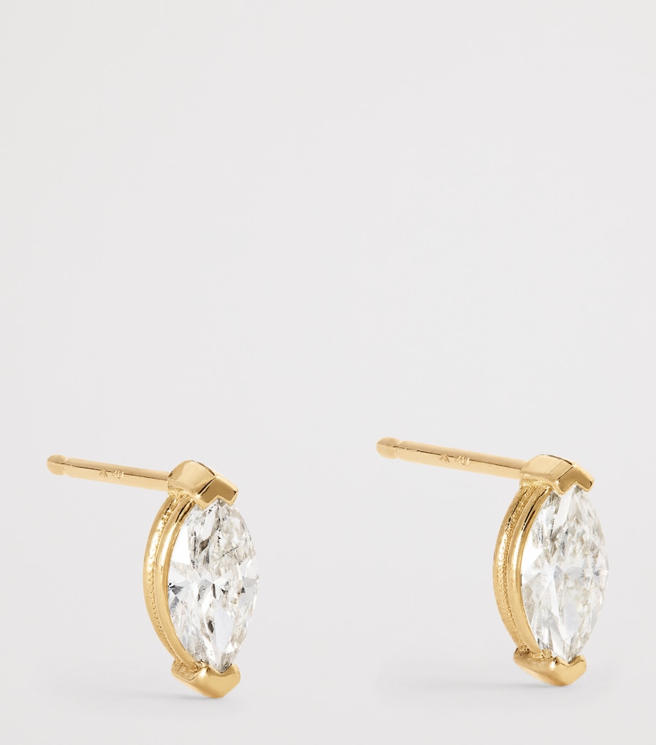 Yellow Gold and Diamond Stud Earrings YELLOW GOLD Image 3