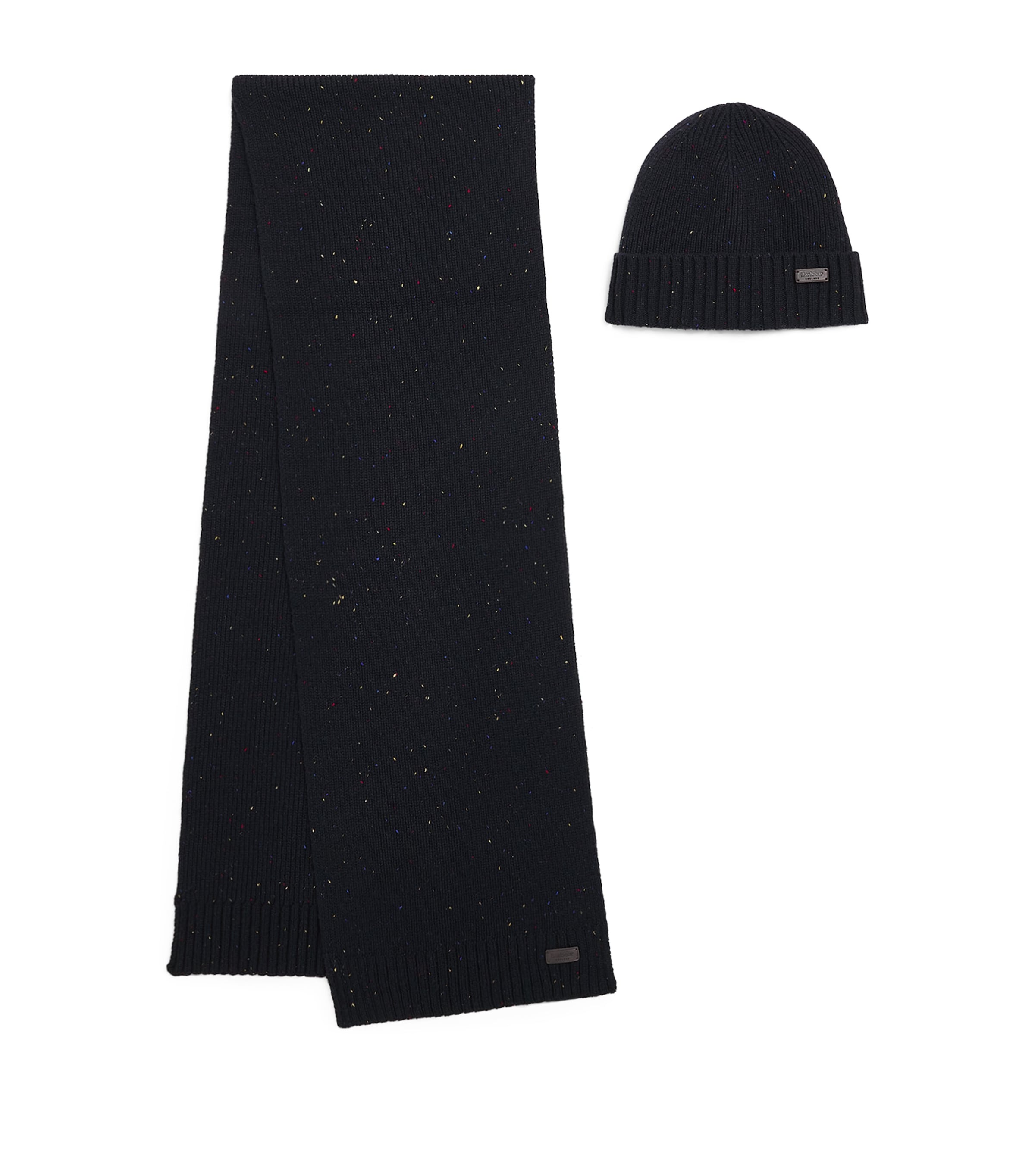 Barbour Carlton Beanie And Scarf Gift Set In Blue