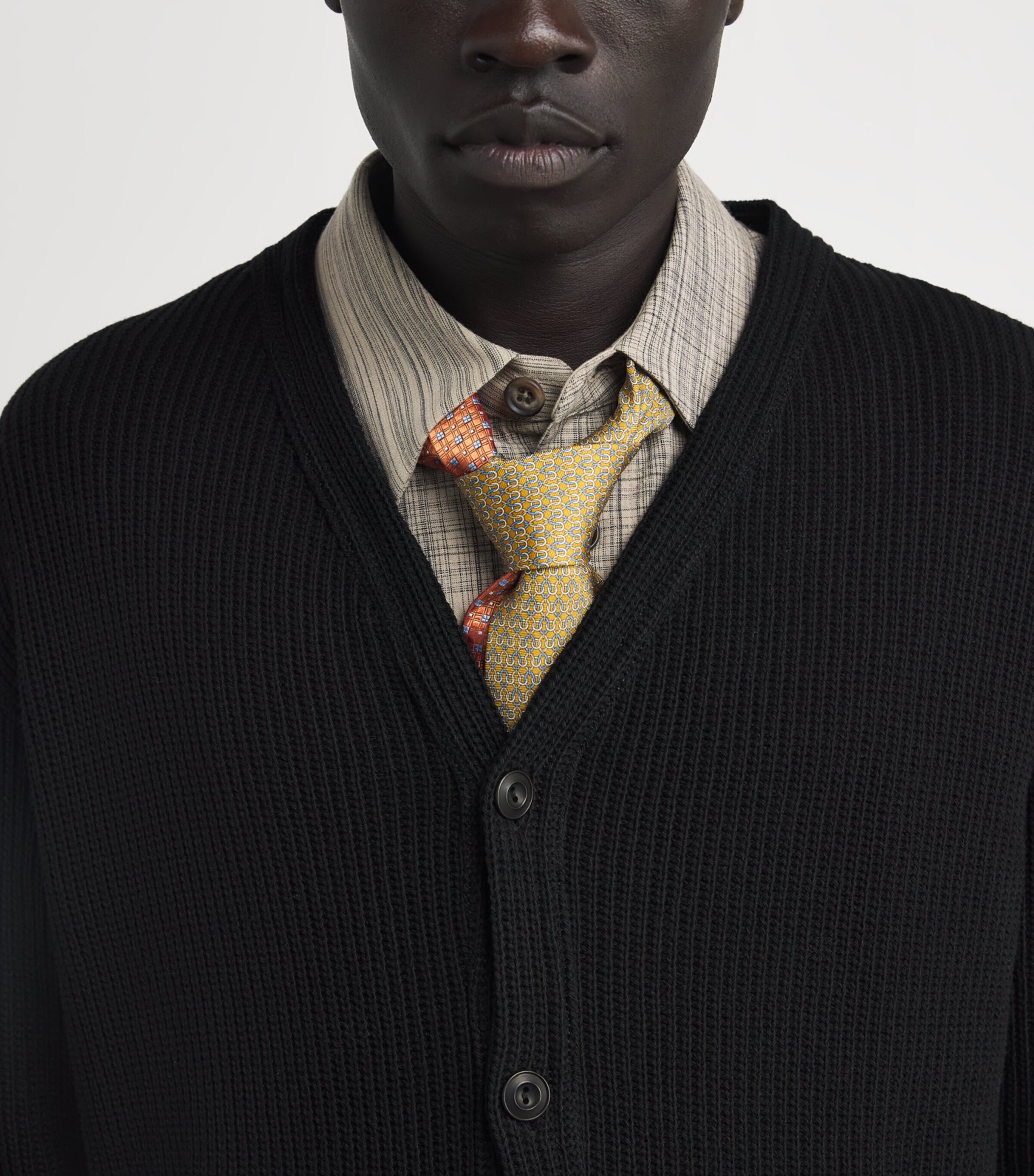 Junya Watanabe MAN Black Cotton Leather-Pocket Cardigan | Harrods SA