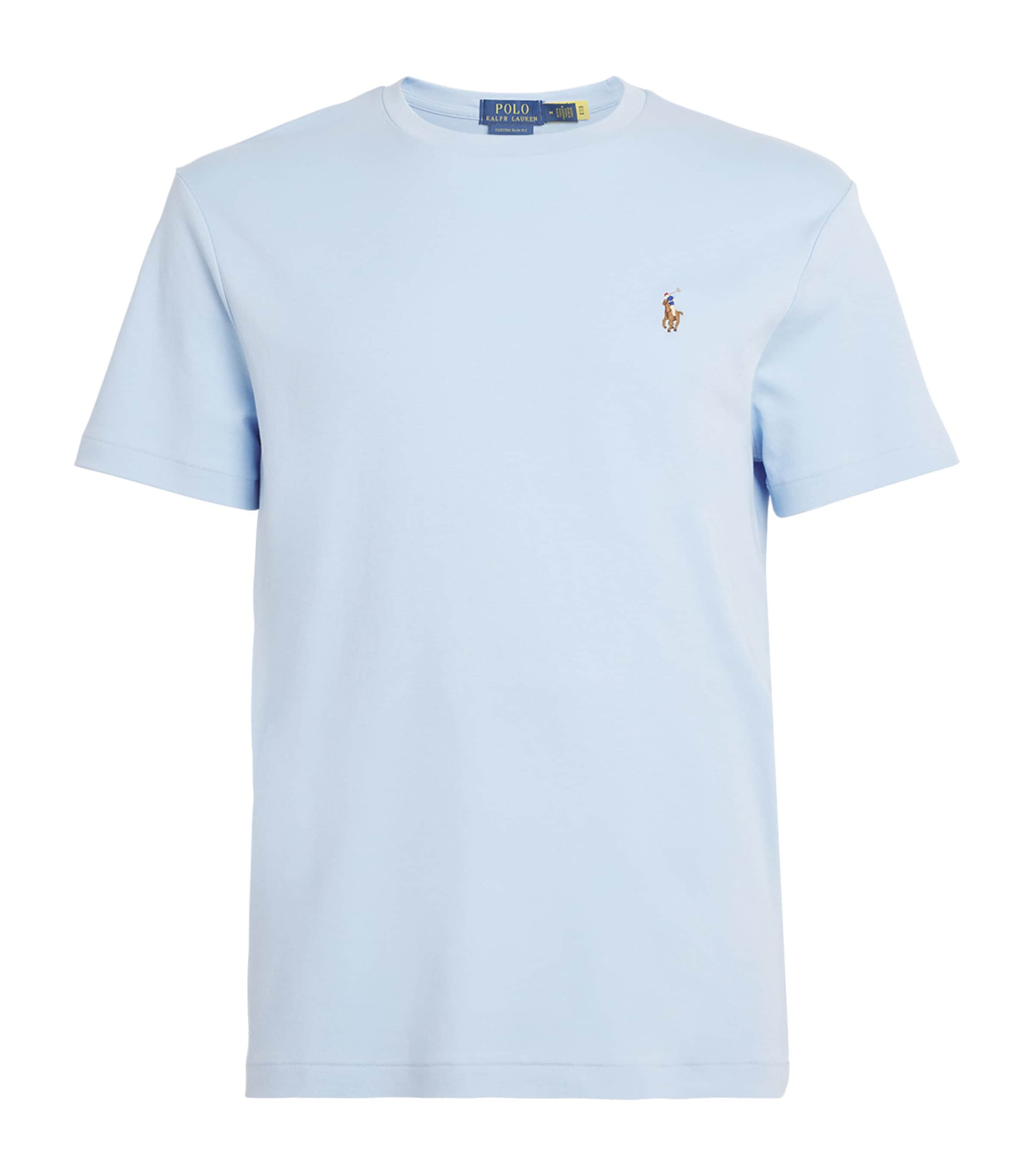 Polo Ralph Lauren Mens Pima Cotton Polo Pony T-Shirt Office Blue Image 1