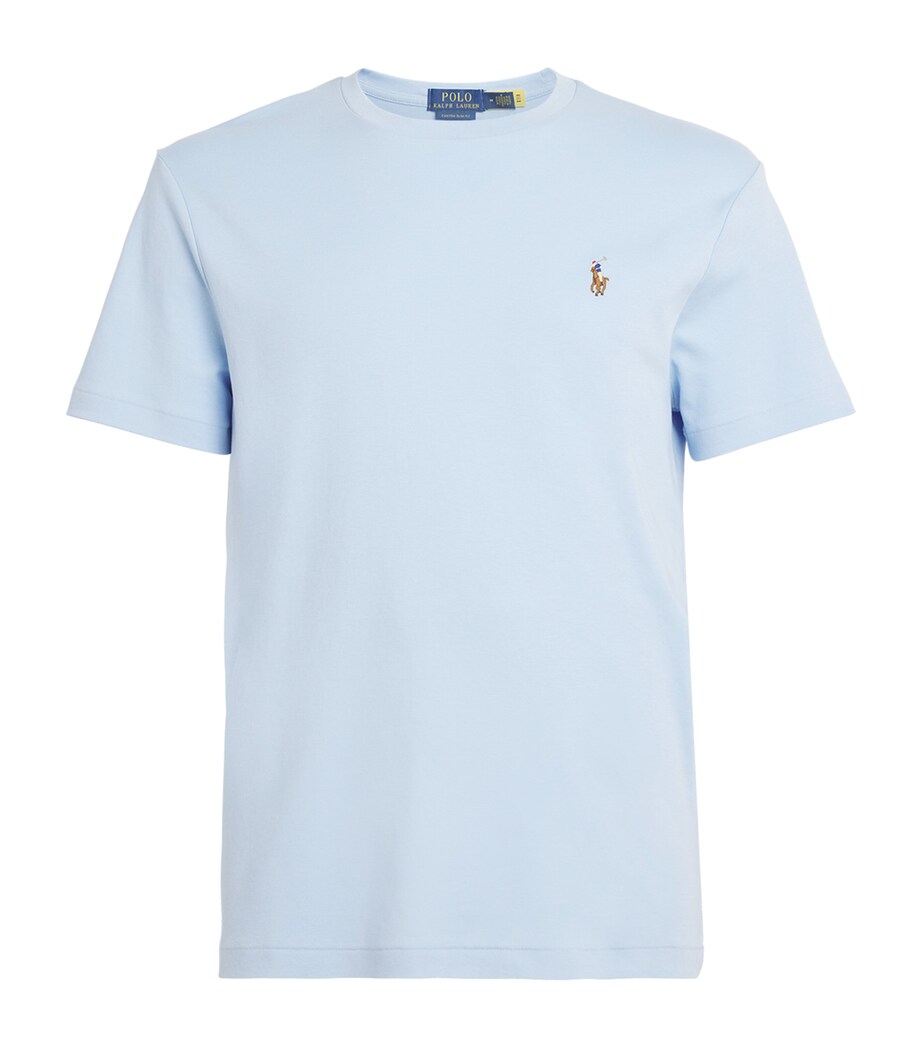 Polo Ralph Lauren Mens Pima Cotton Polo Pony T-Shirt Office Blue Image 1
