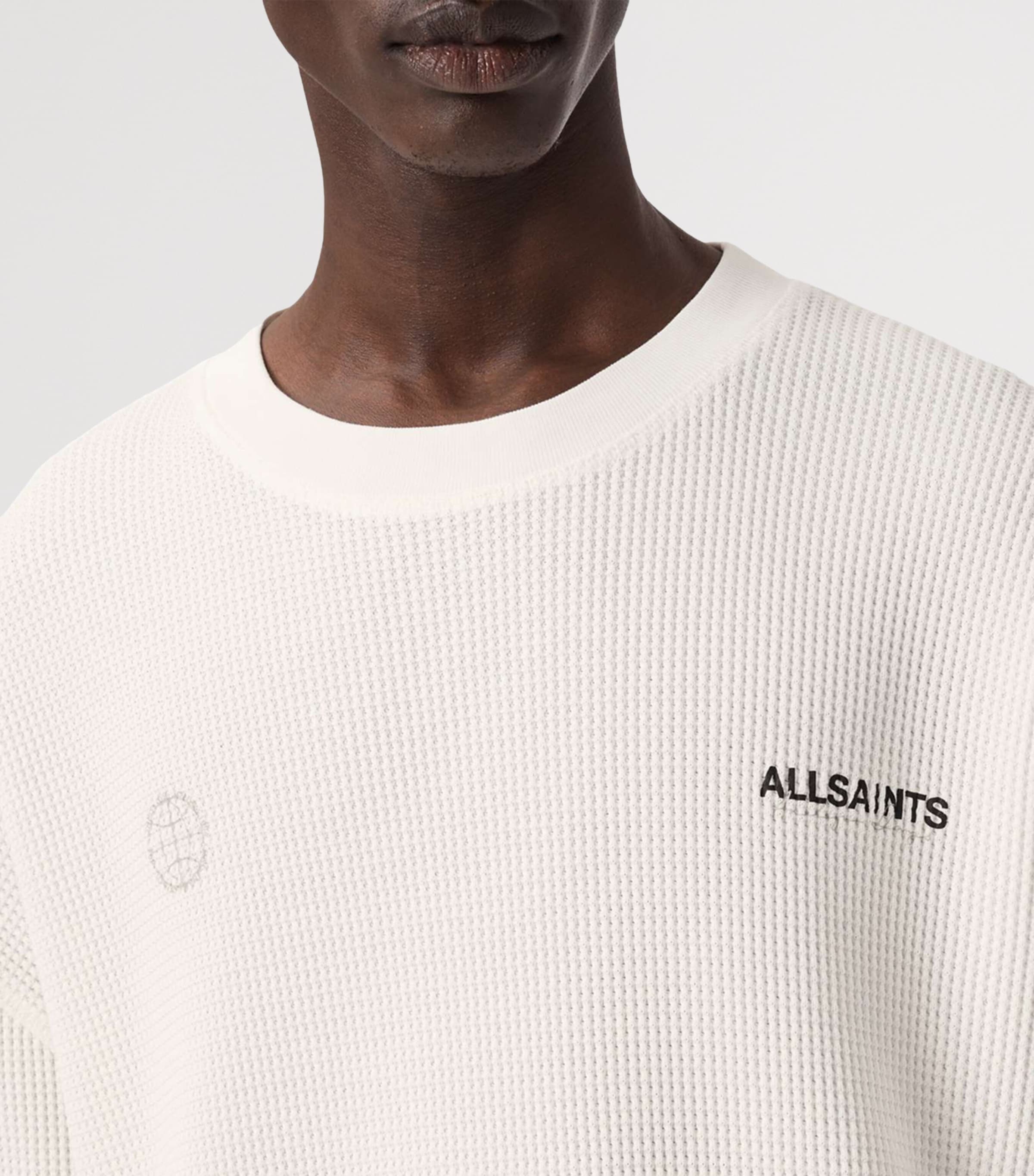 AllSaints Mens Organic Cotton Emblem T-Shirt Cottage White Image 6