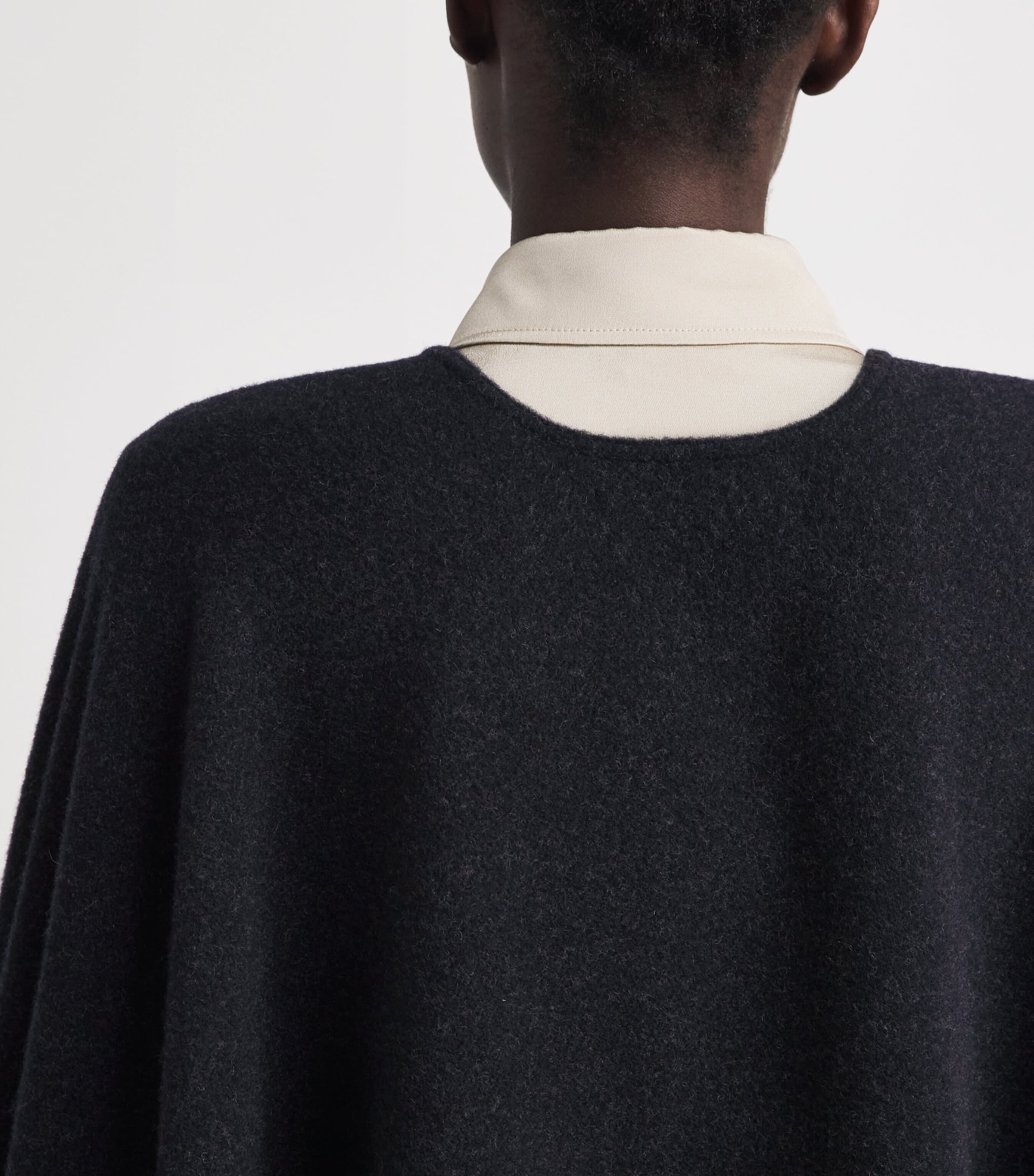 Max Mara Womens Wool Logo Poncho Ultramarine Image 3