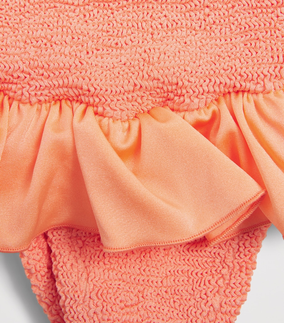 Hunza G Kids Denise Swimsuit Metallic Coral Image 3