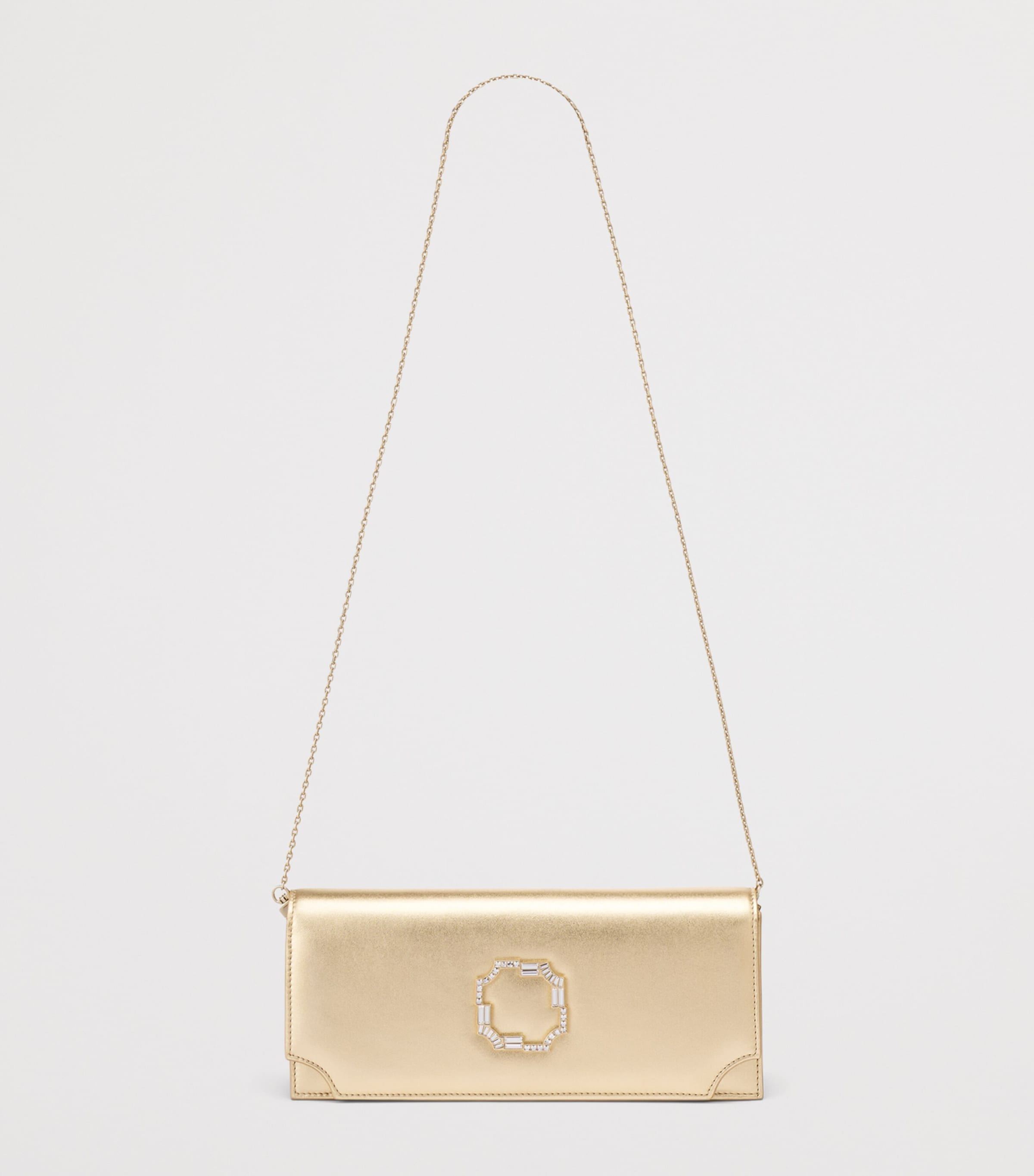 Malone Souliers Metallic Leather Vivien Clutch Bag Antique Gold Image 3