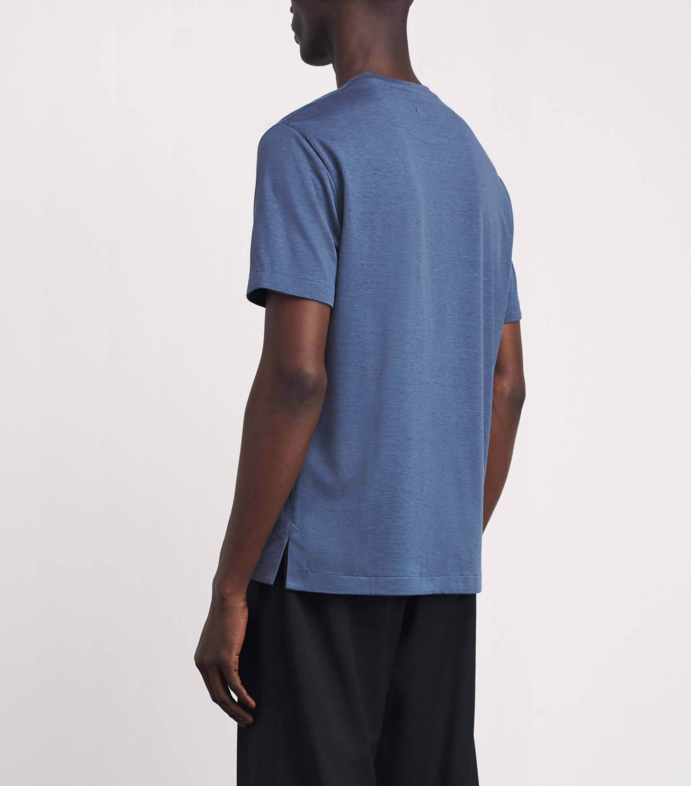 Colombo Mens Silk-Cotton T-Shirt Blue Image 5