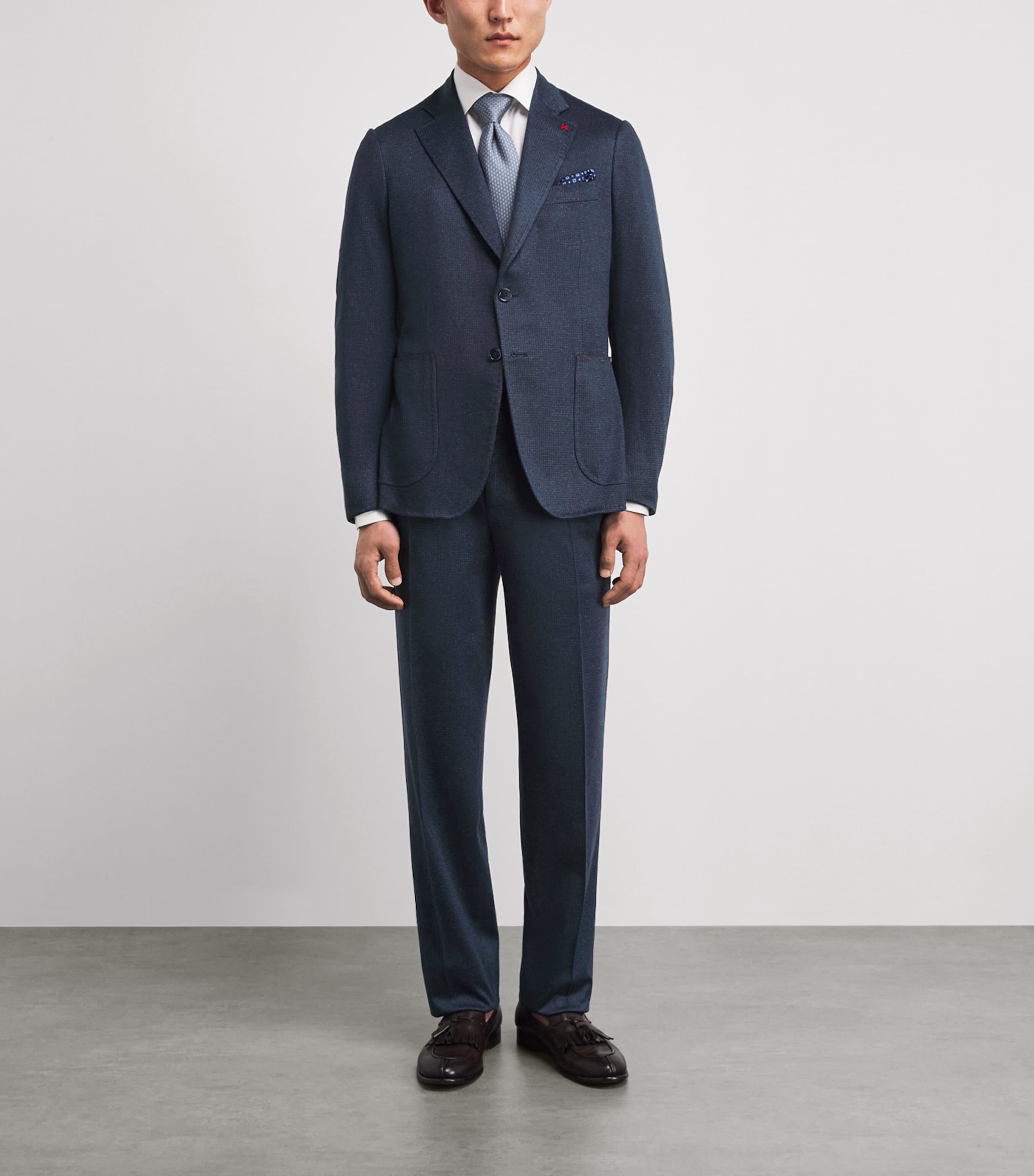 Isaia Mens Silk-Cotton Capri 2-Piece Suit Image 2