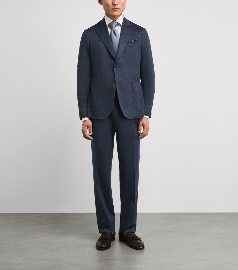Isaia Mens Silk-Cotton Capri 2-Piece Suit Image 2
