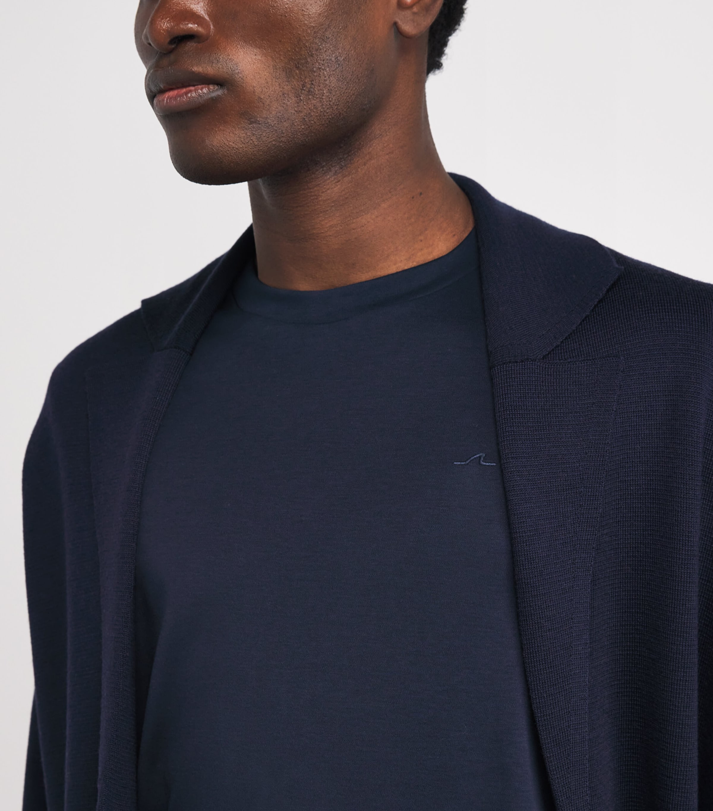 Supima Cotton Embroidered Fin T-Shirt 013 BLUE Image 6