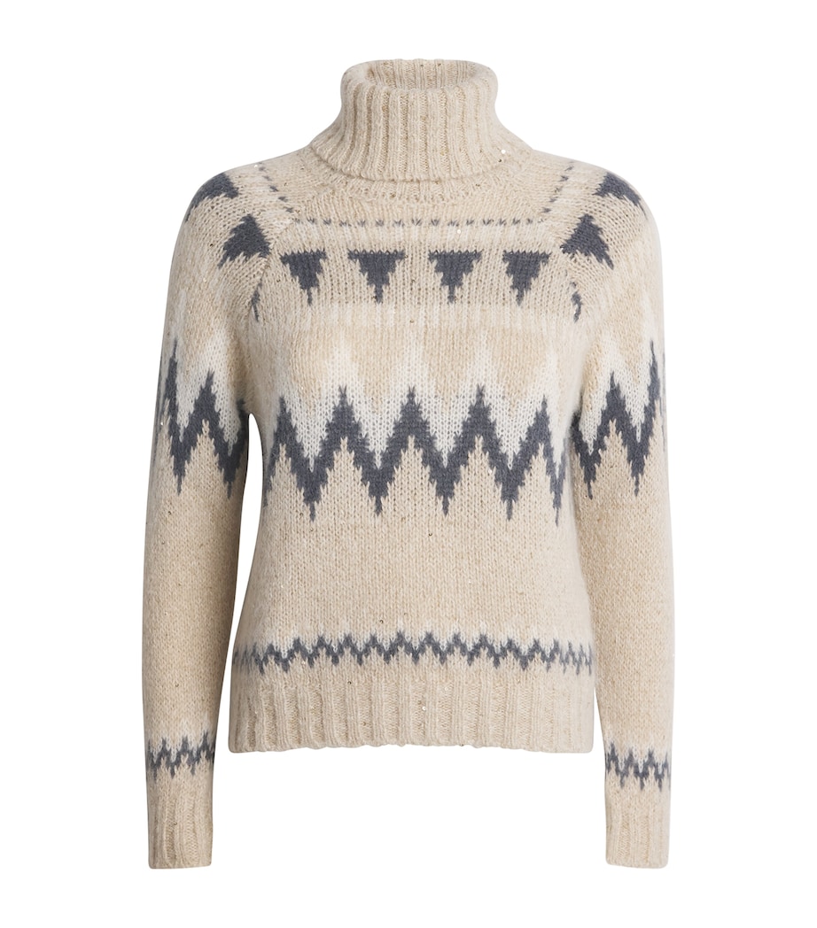 Wool-Blend Jacquard Knit Sweater SABBIA Image 1
