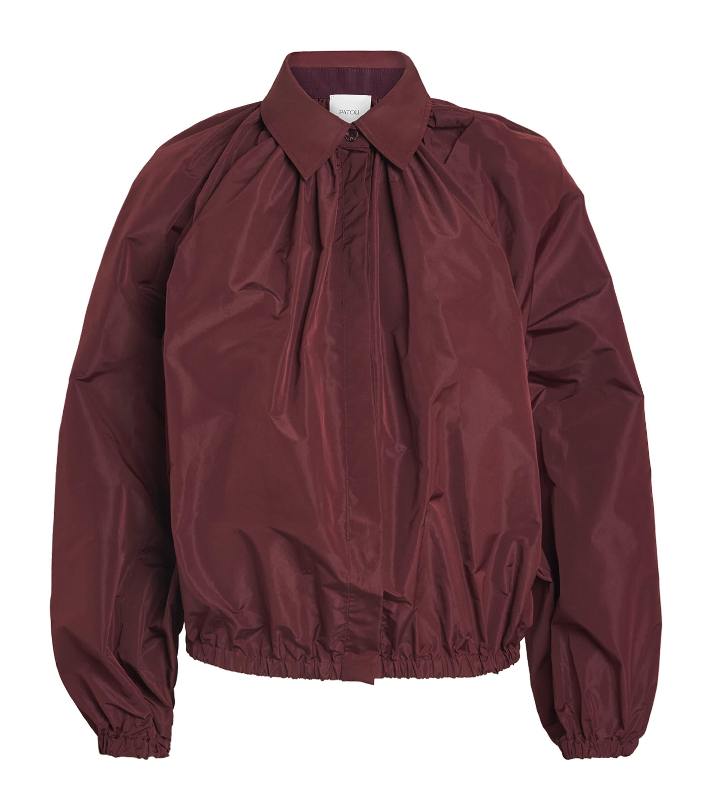Patou Bubble-sleeve Collared Blouse In Burgundy