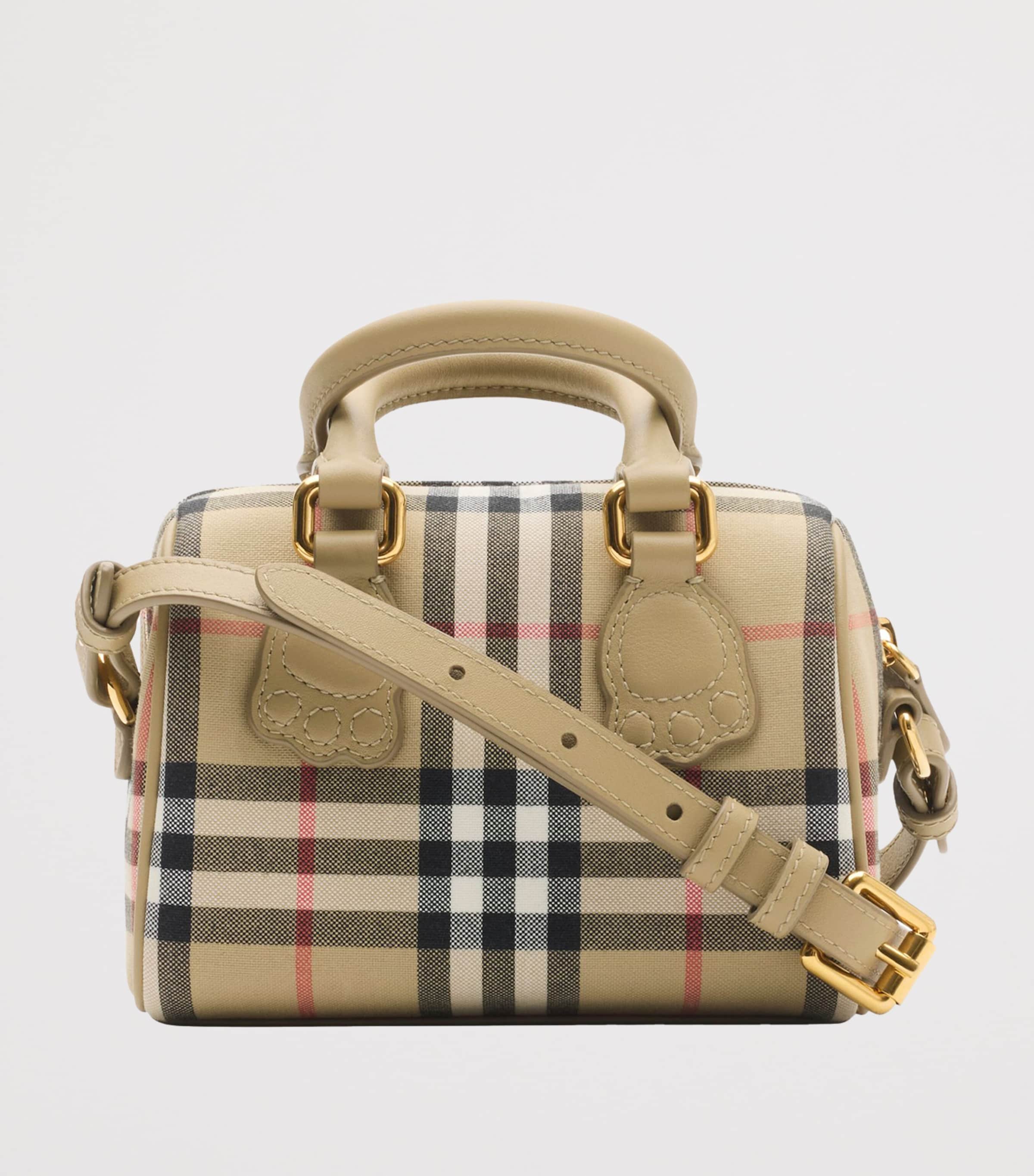 Mini Burberry Check Bowling Bag SAND IP CHECK Image 2