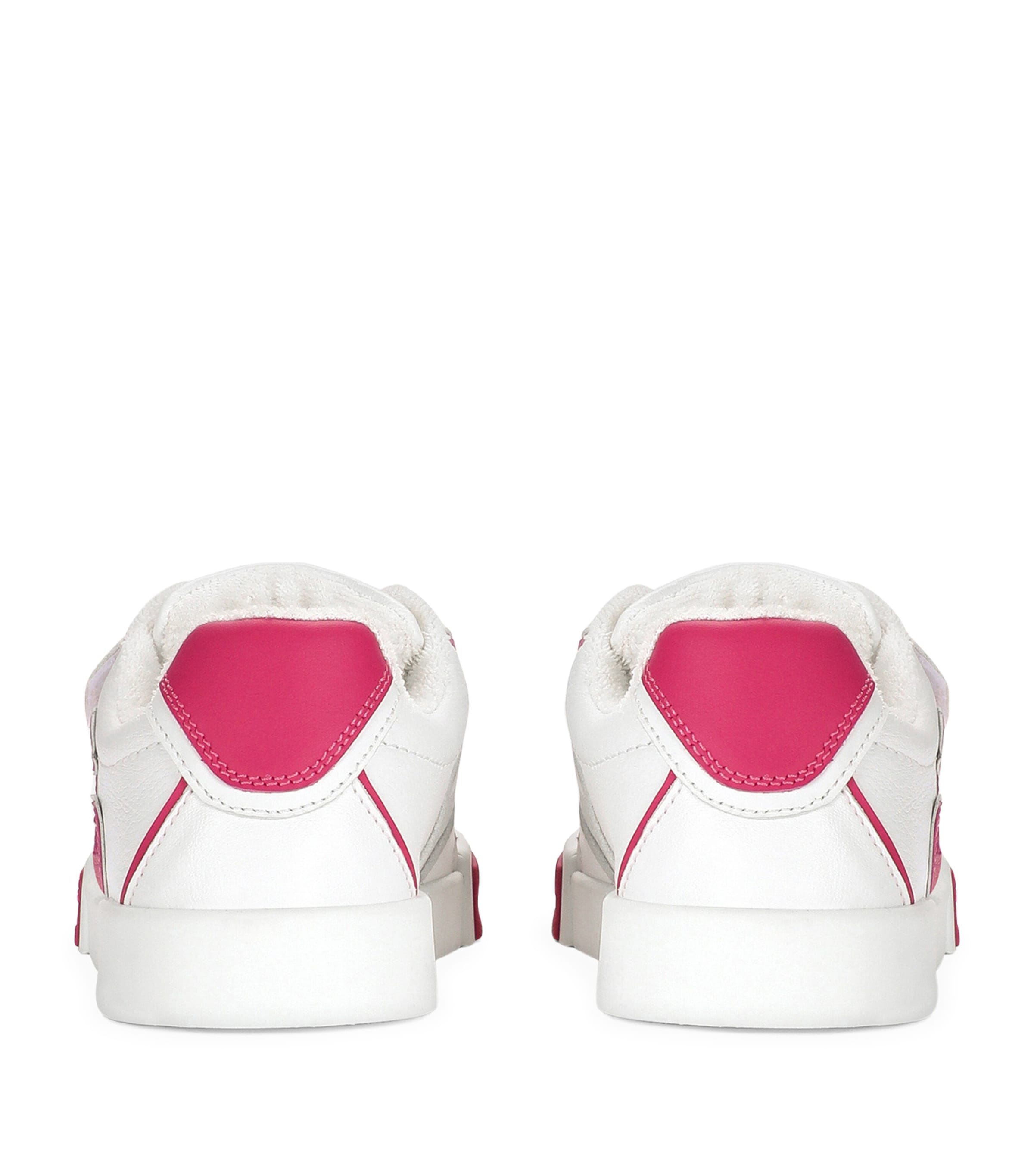 Leather Portofino Sneakers 8B902-WHITE/FUCHSIA Image 2
