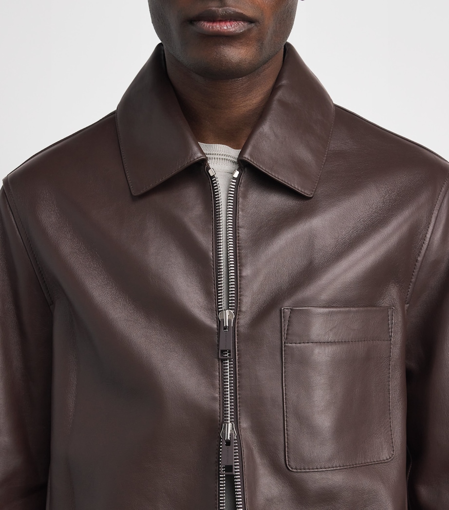 Yves Salomon Mens Lambskin Zip-Up Jacket Chia Image 3