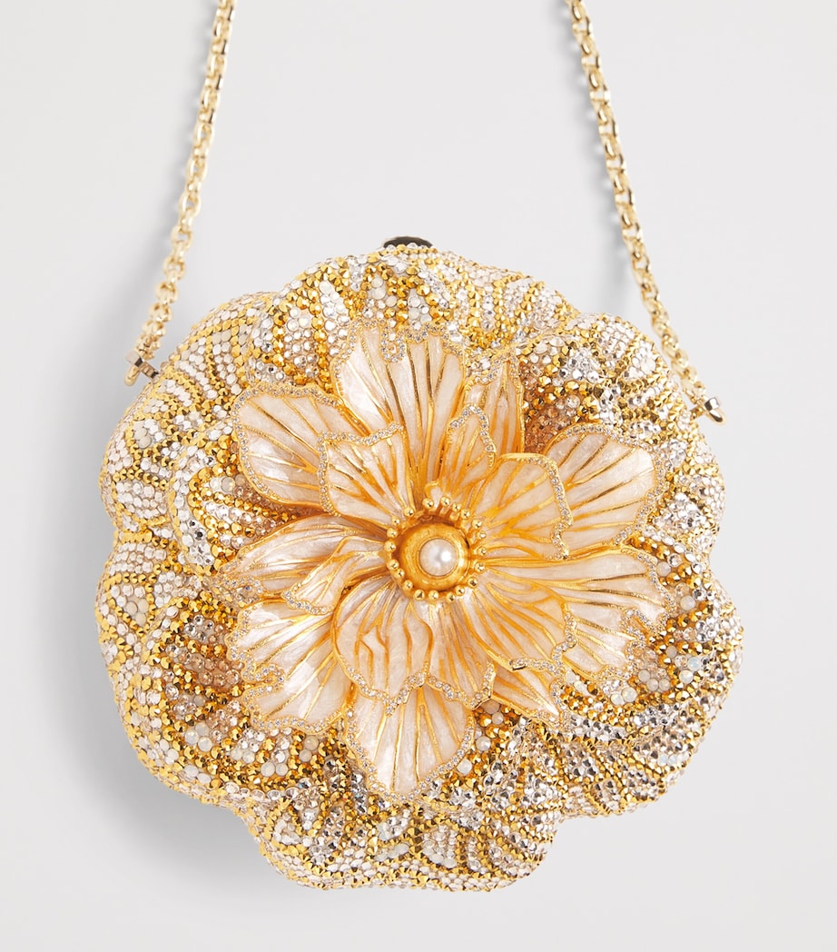 Judith Leiber Embellished Magnolia Clutch Bag Srhmt Slvr Rhine Mlt Image 6