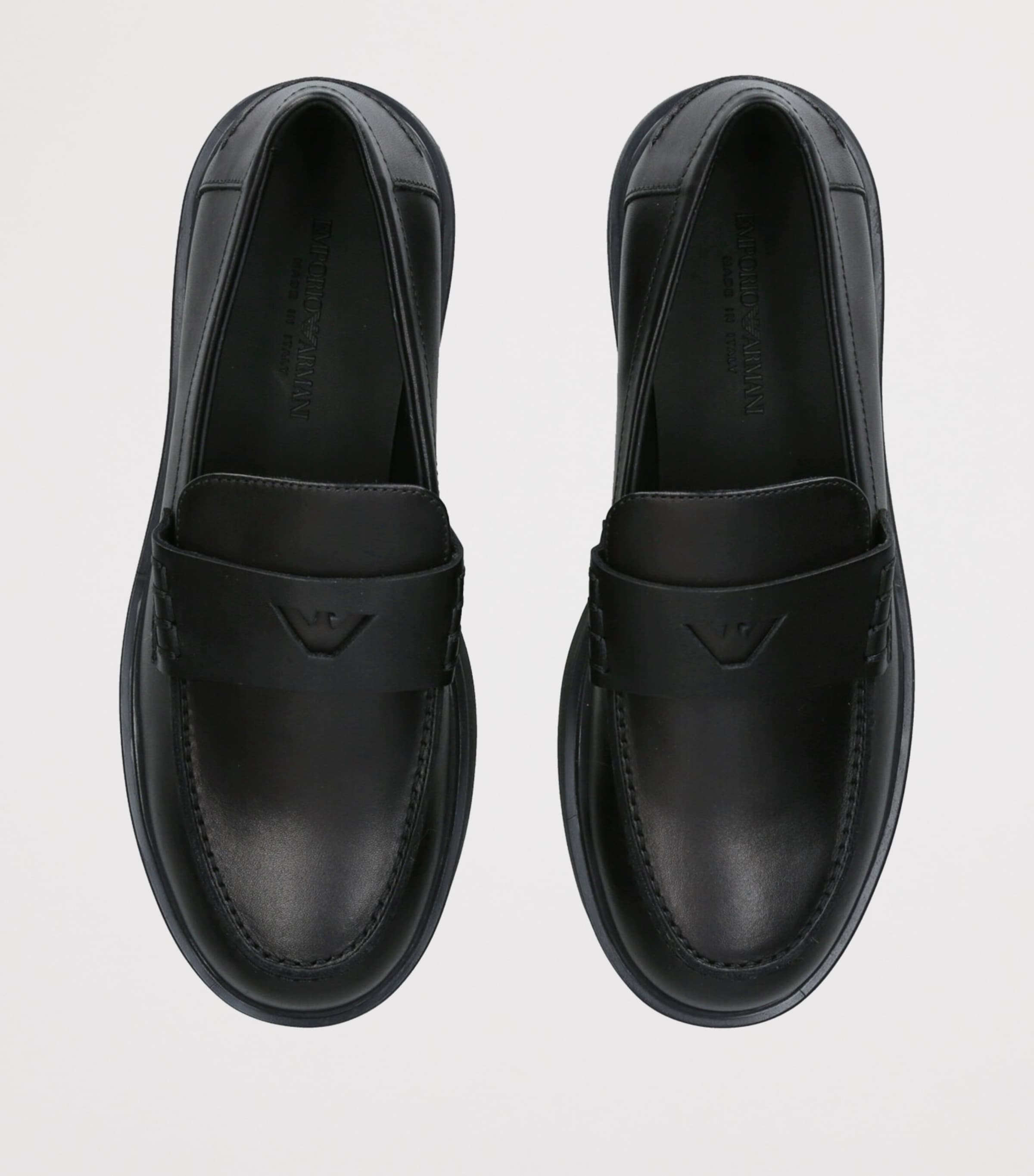 Leather Logo Loafers BLACK Image 4