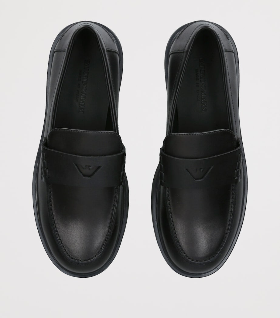 Leather Logo Loafers BLACK Image 4