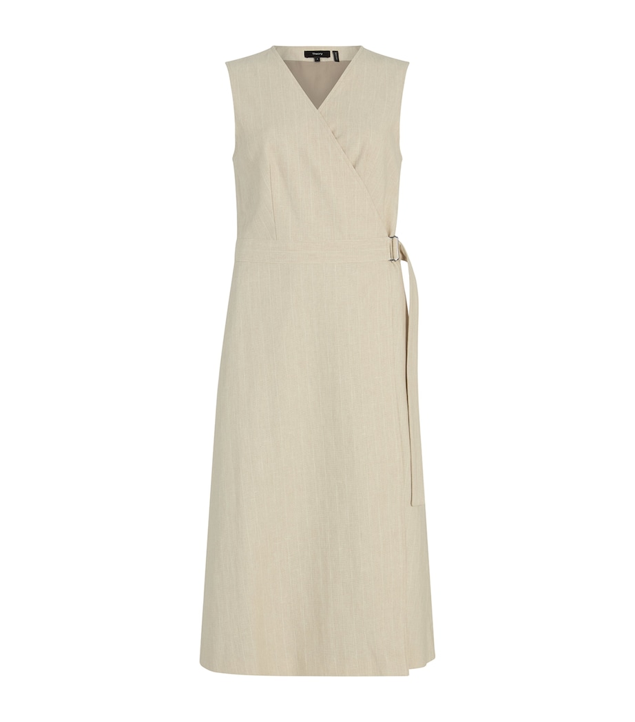 Linen-Blend Wrap Dress E17 SAND MULTI Image 1