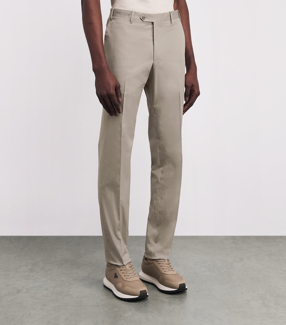 Stretch-Cotton Tailored Trousers 029 NATURAL / BEIGE Image 3